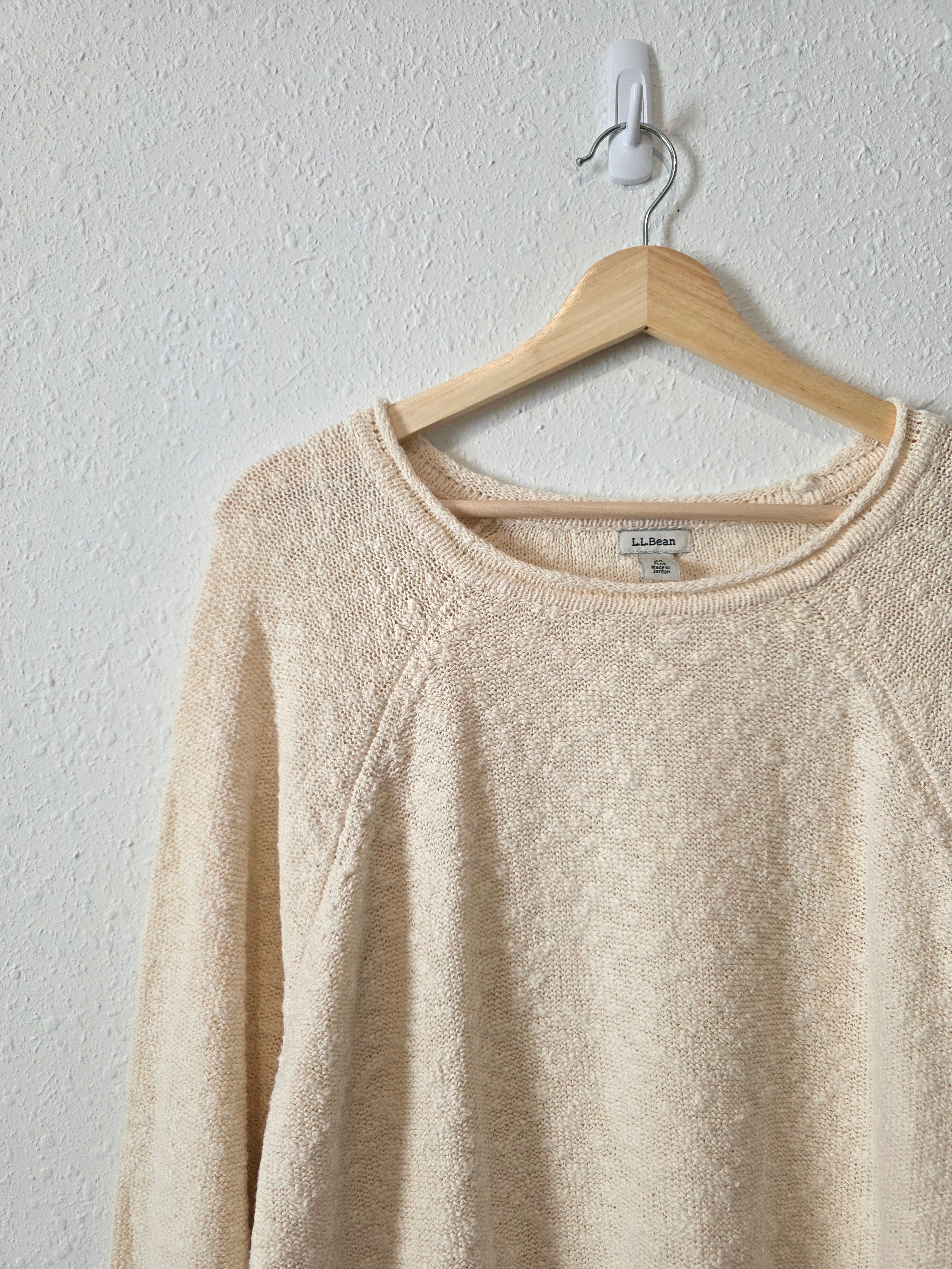 LL Bean Cream Textured Cotton Sweater (2X)