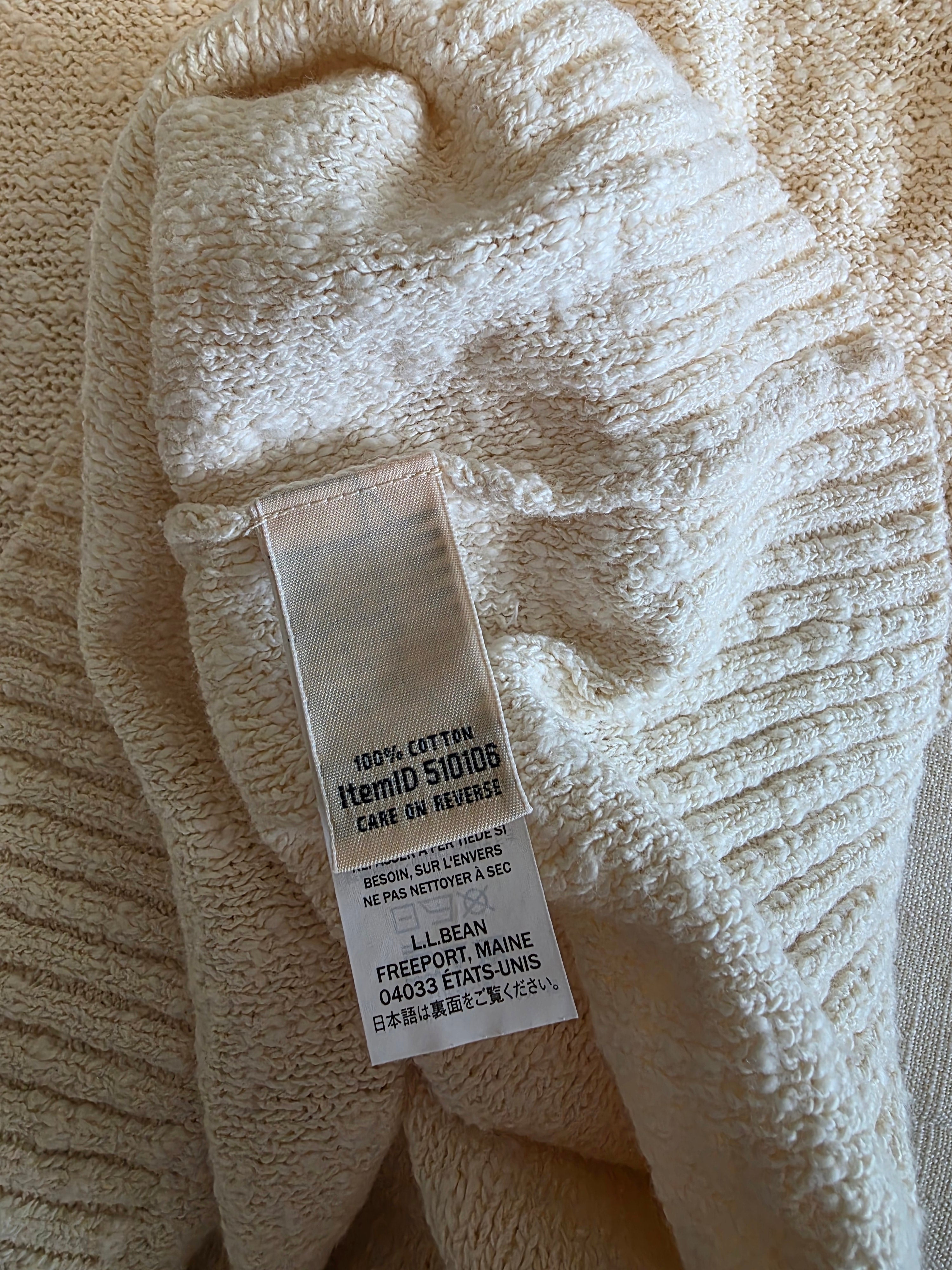 LL Bean Cream Textured Cotton Sweater (2X)