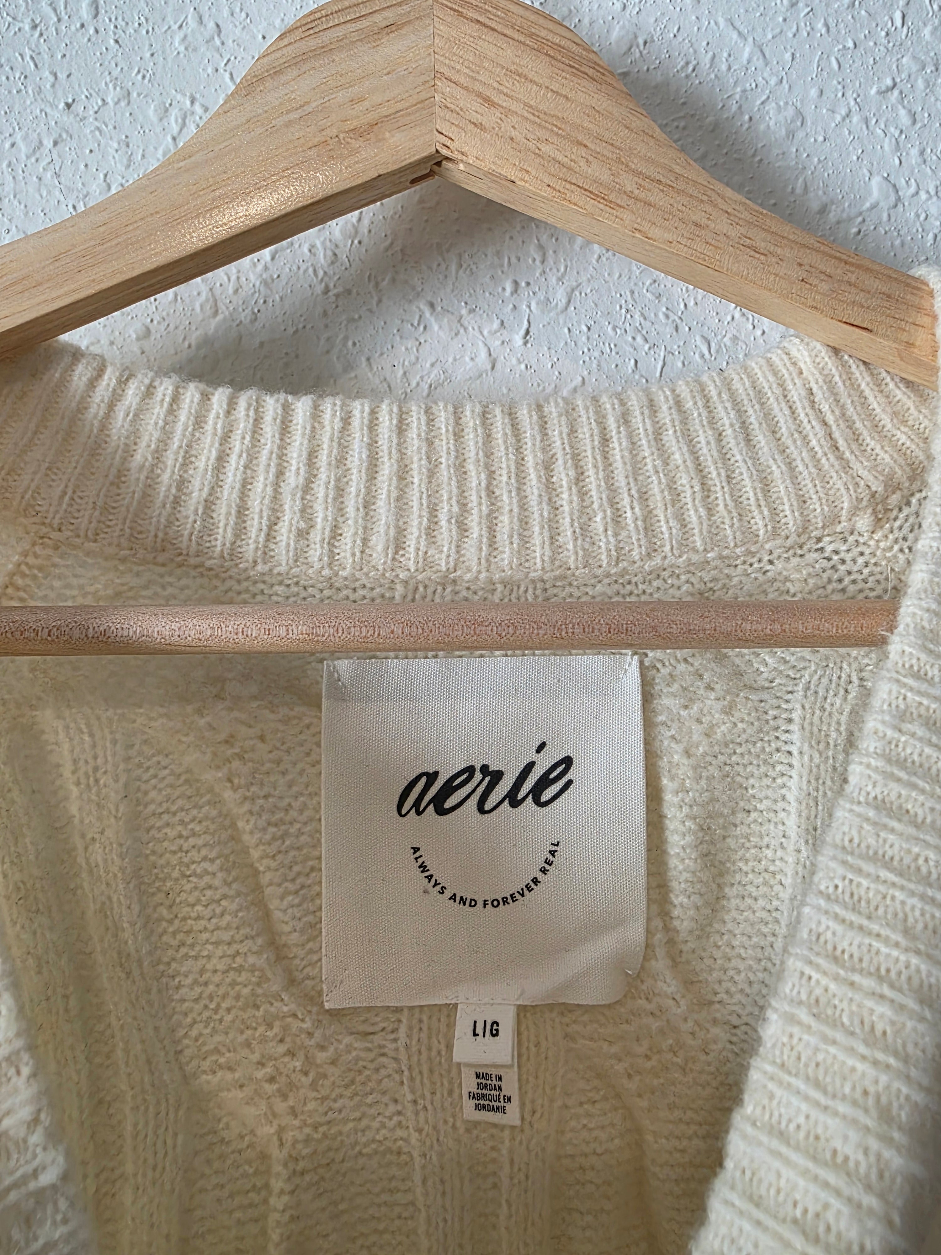 Aerie Cozy Cable Knit Sweater (L)