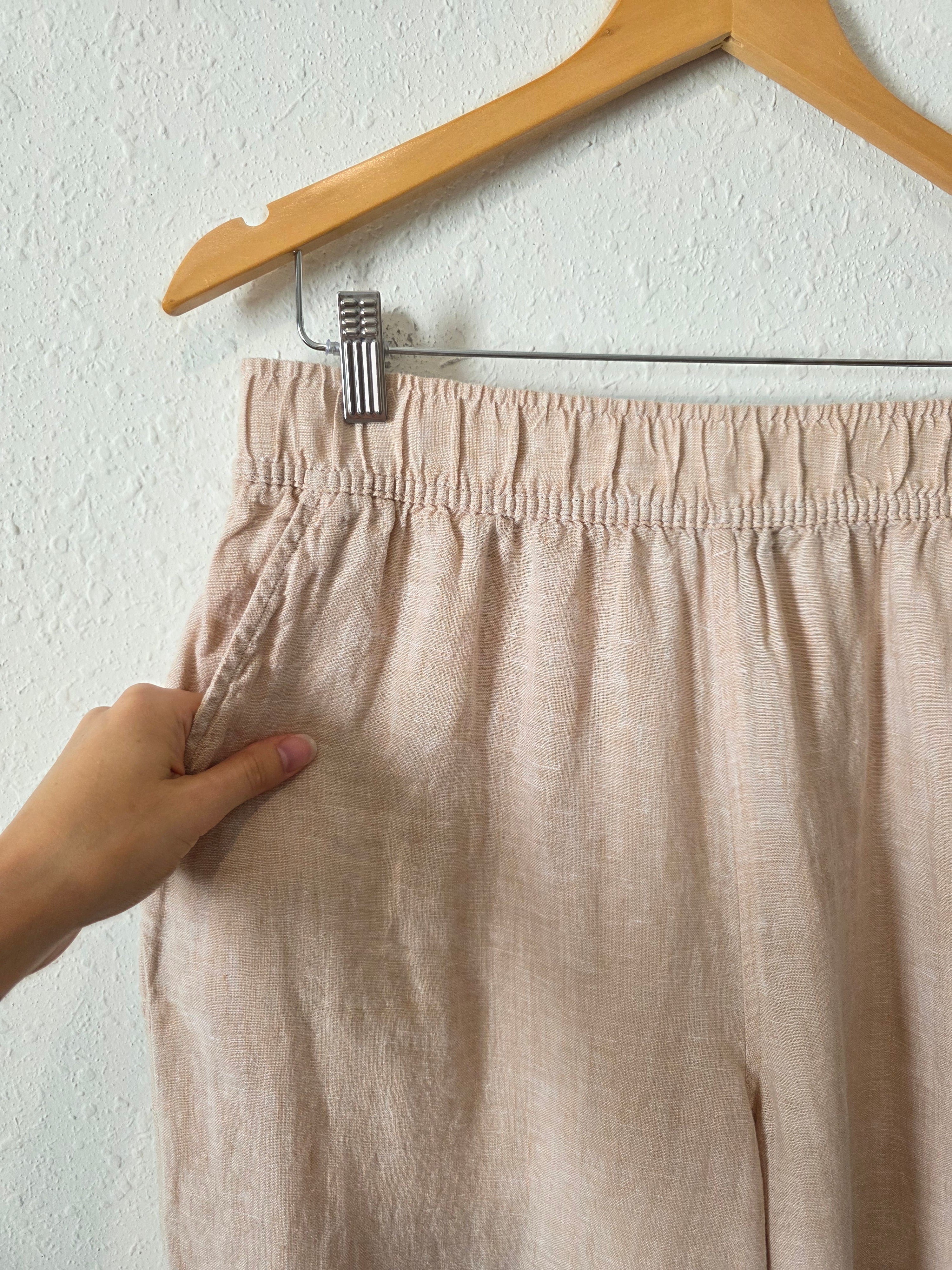 Linen Wide Leg Pants (L)