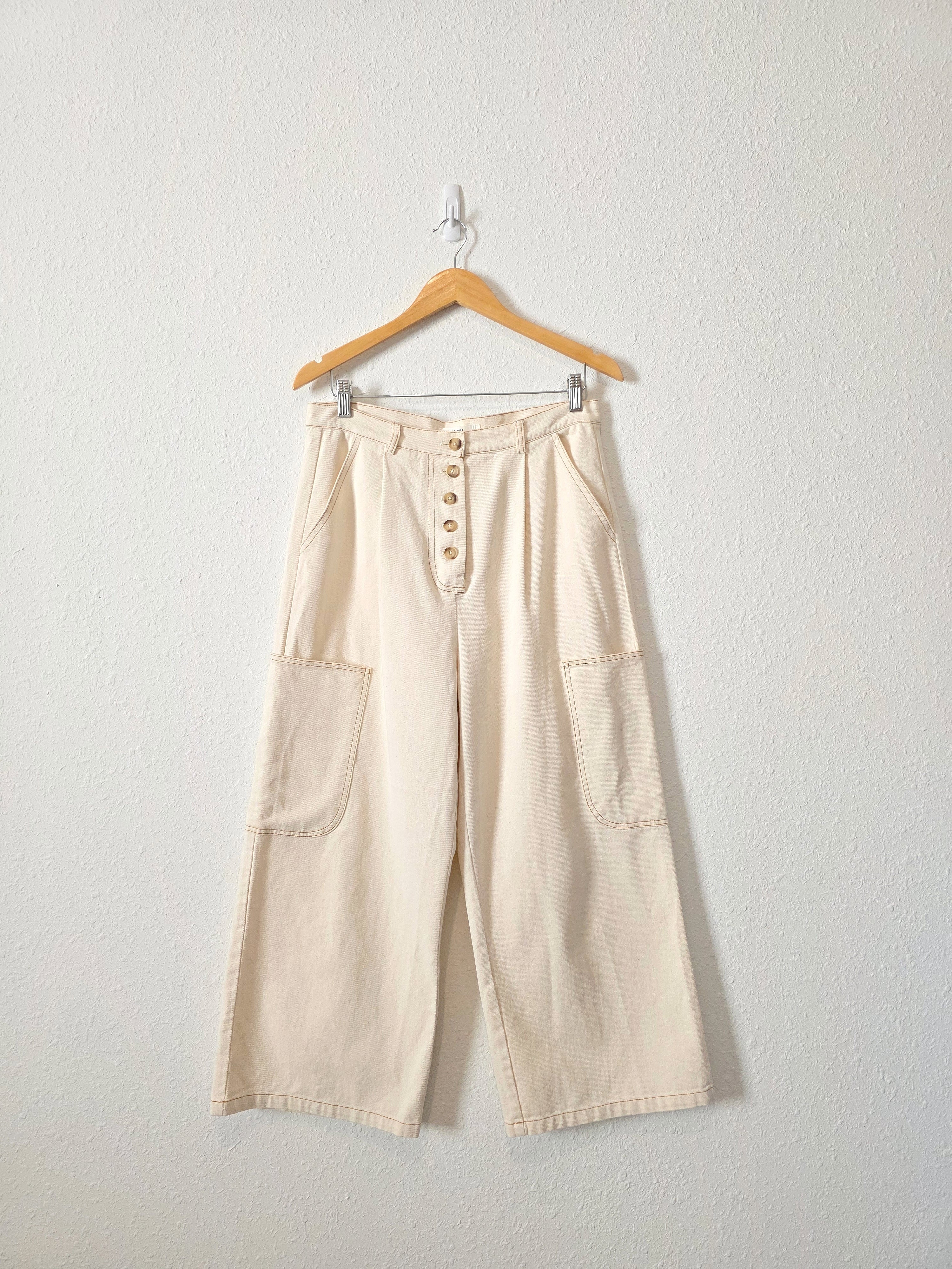 Mod Ref Ecru Wide Leg Pants (L)