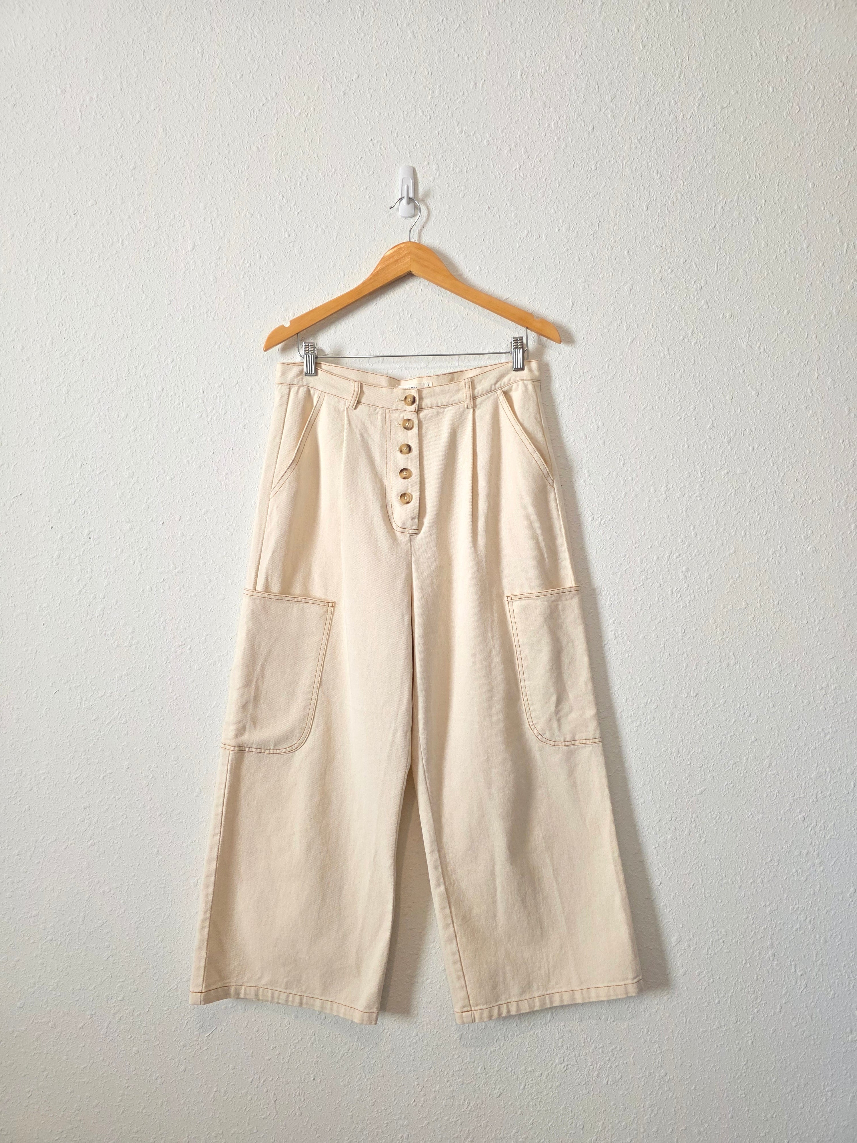 Mod Ref Ecru Wide Leg Pants (L)