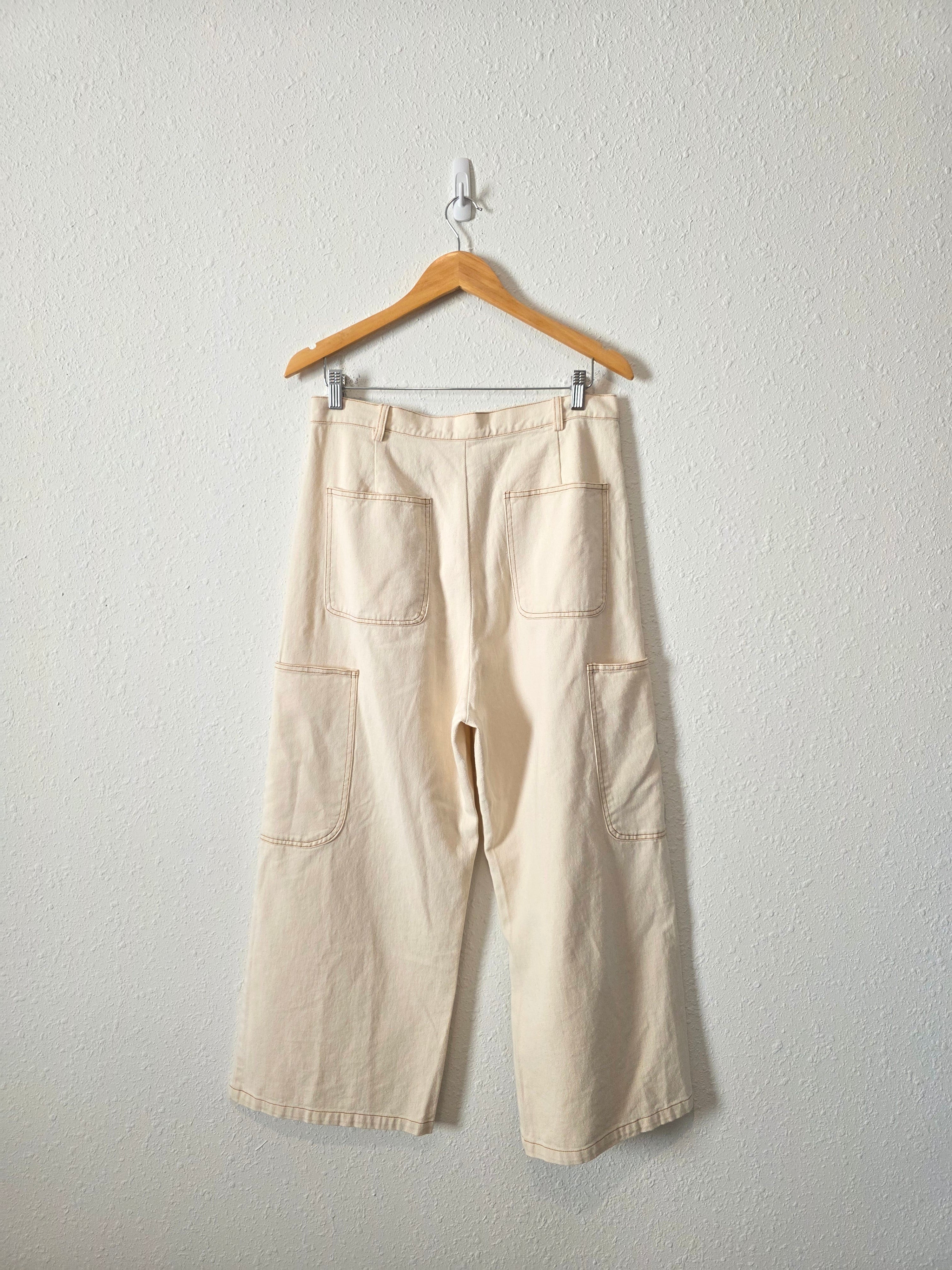 Mod Ref Ecru Wide Leg Pants (L)