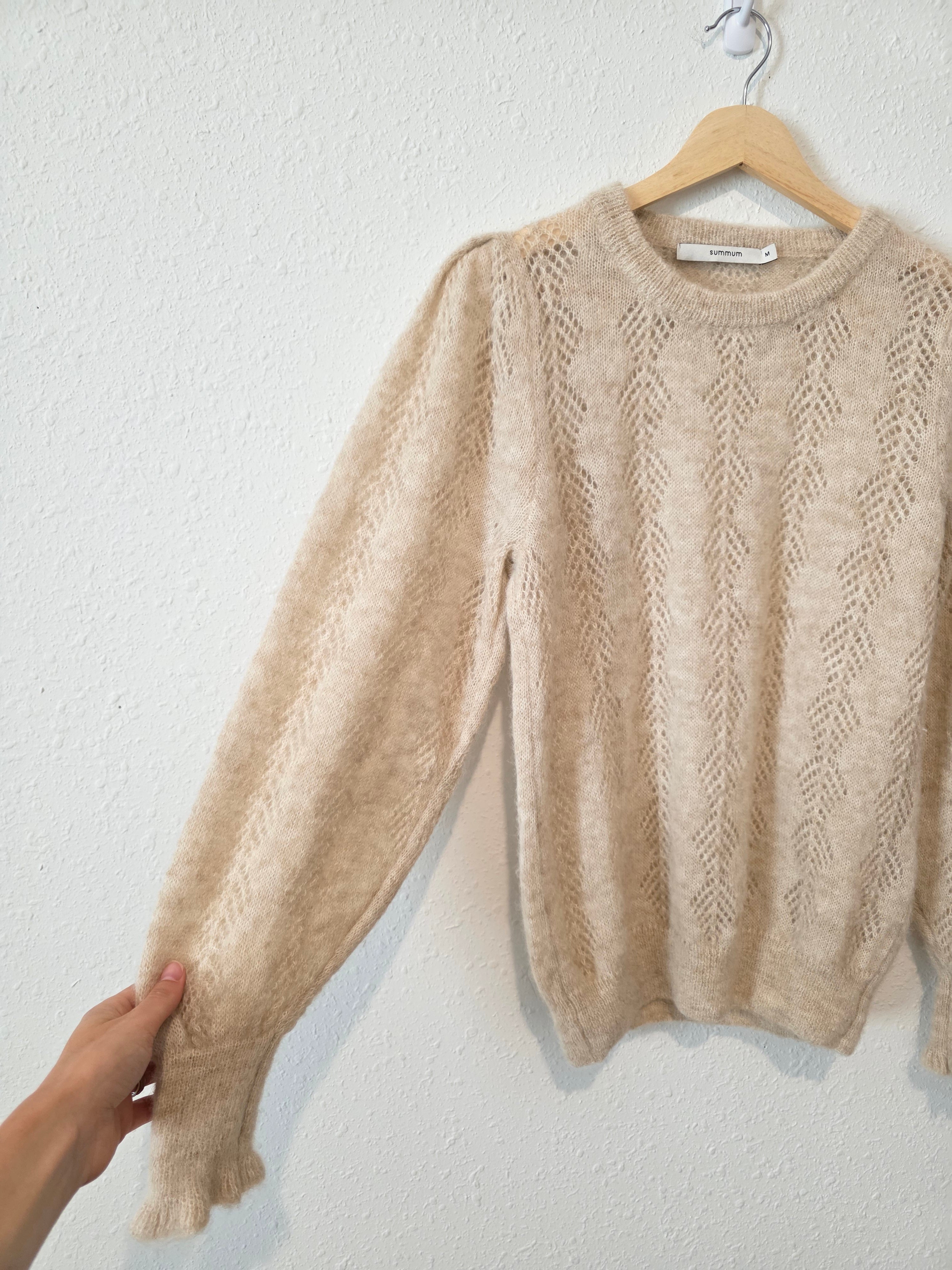 Puff Sleeve Alpaca Sweater (M)