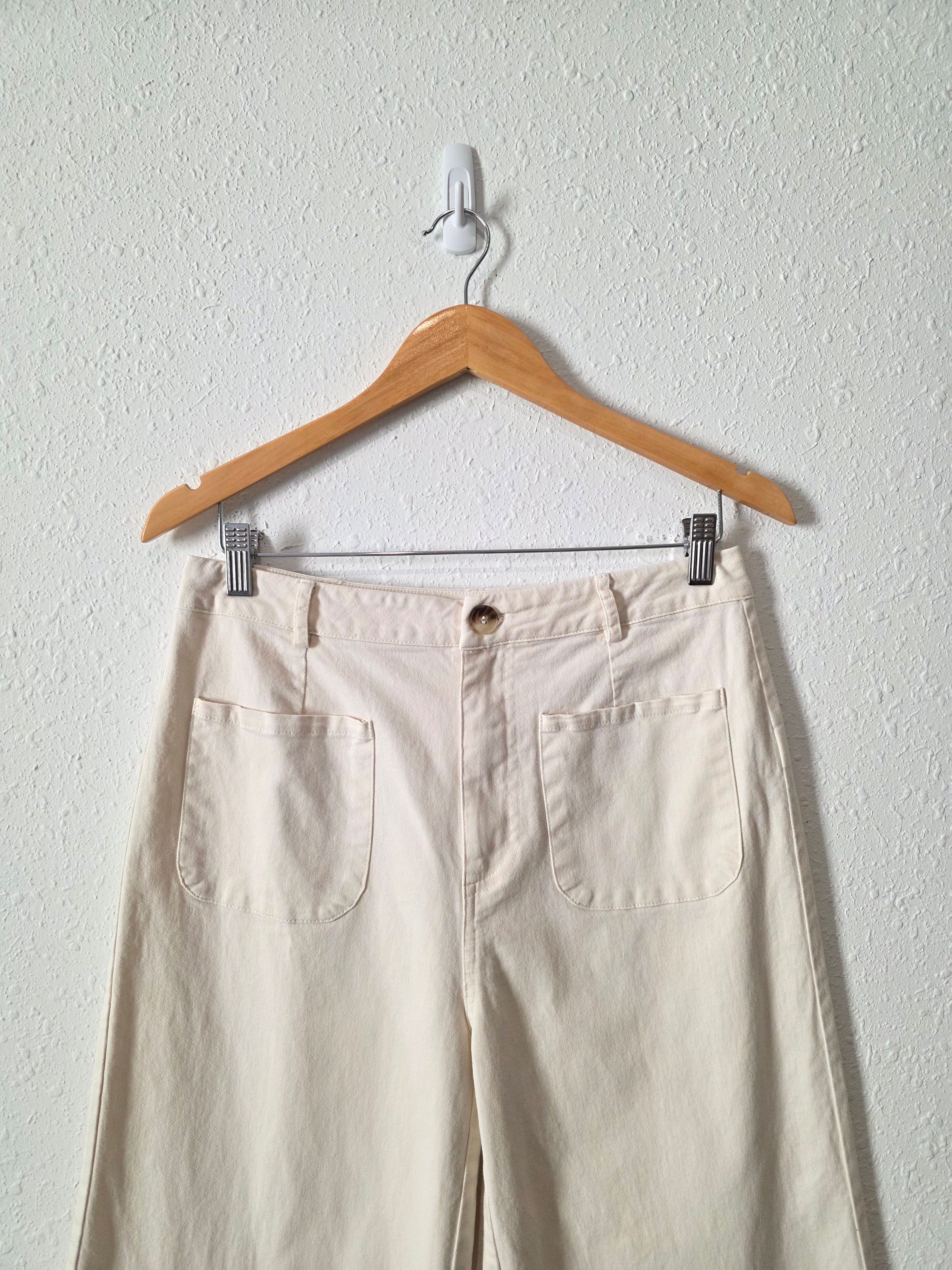 Ecru Wide Leg Pants (M)