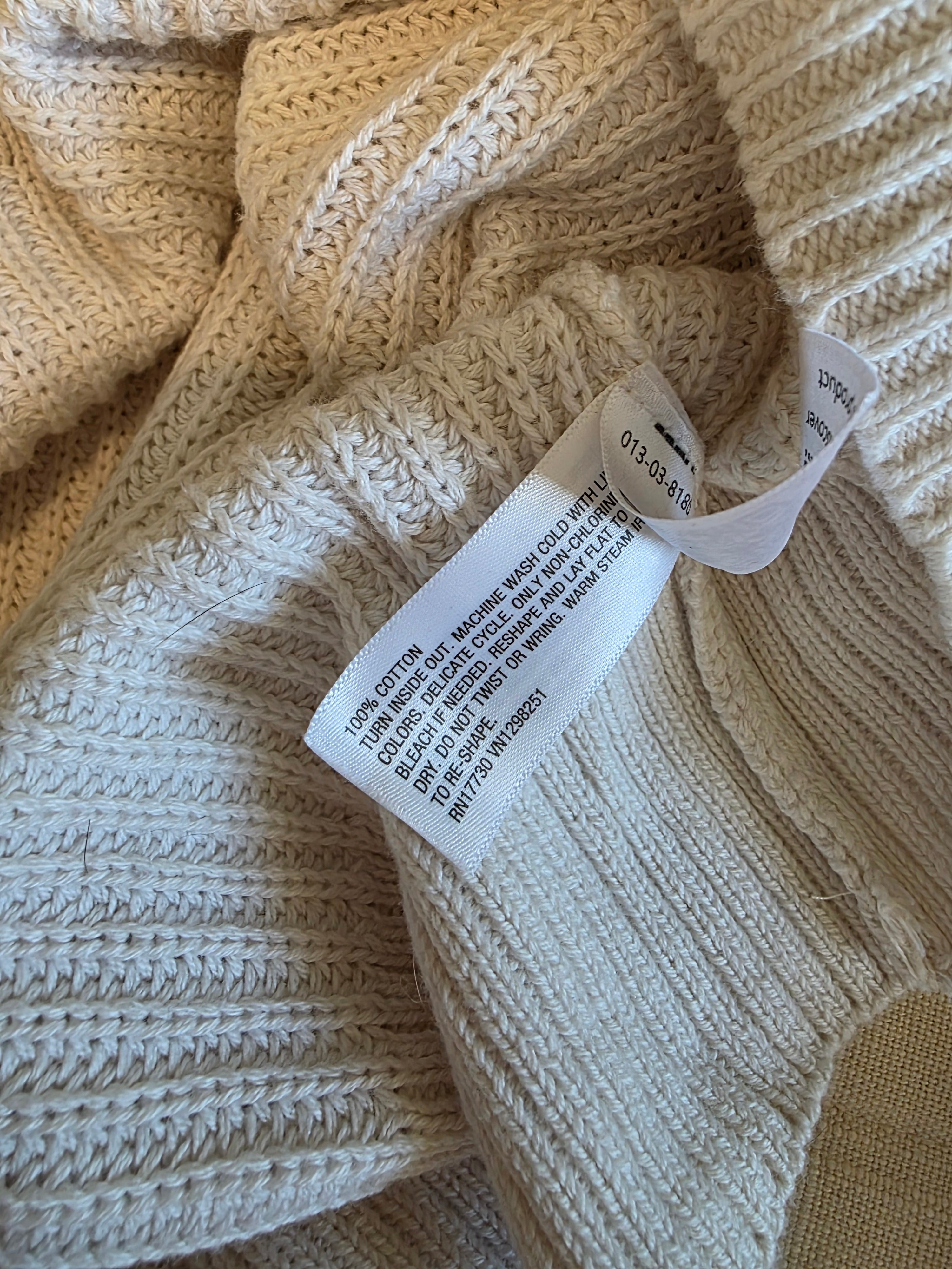 Ribbed Knit Cotton Cardigan (XL)