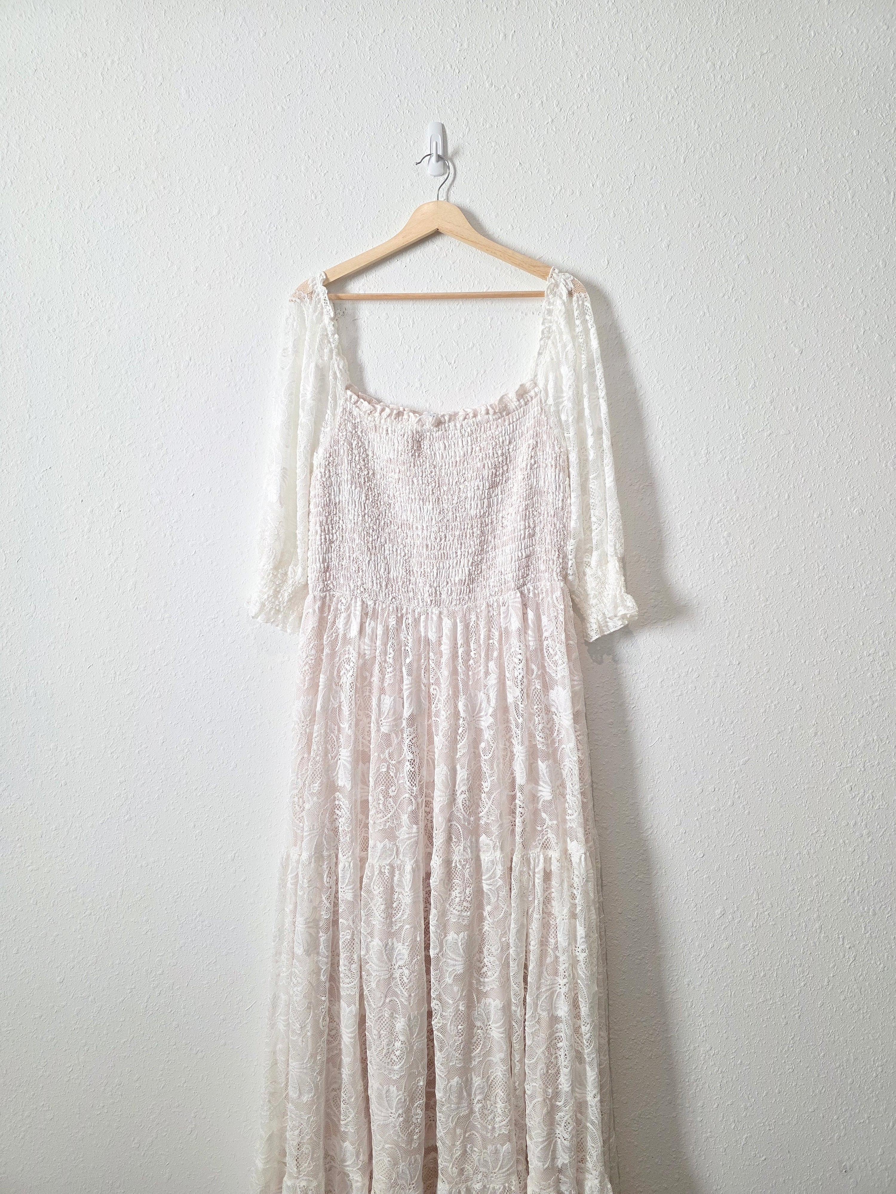 Baltic Born Smocked Lace Maxi Dress (2X)