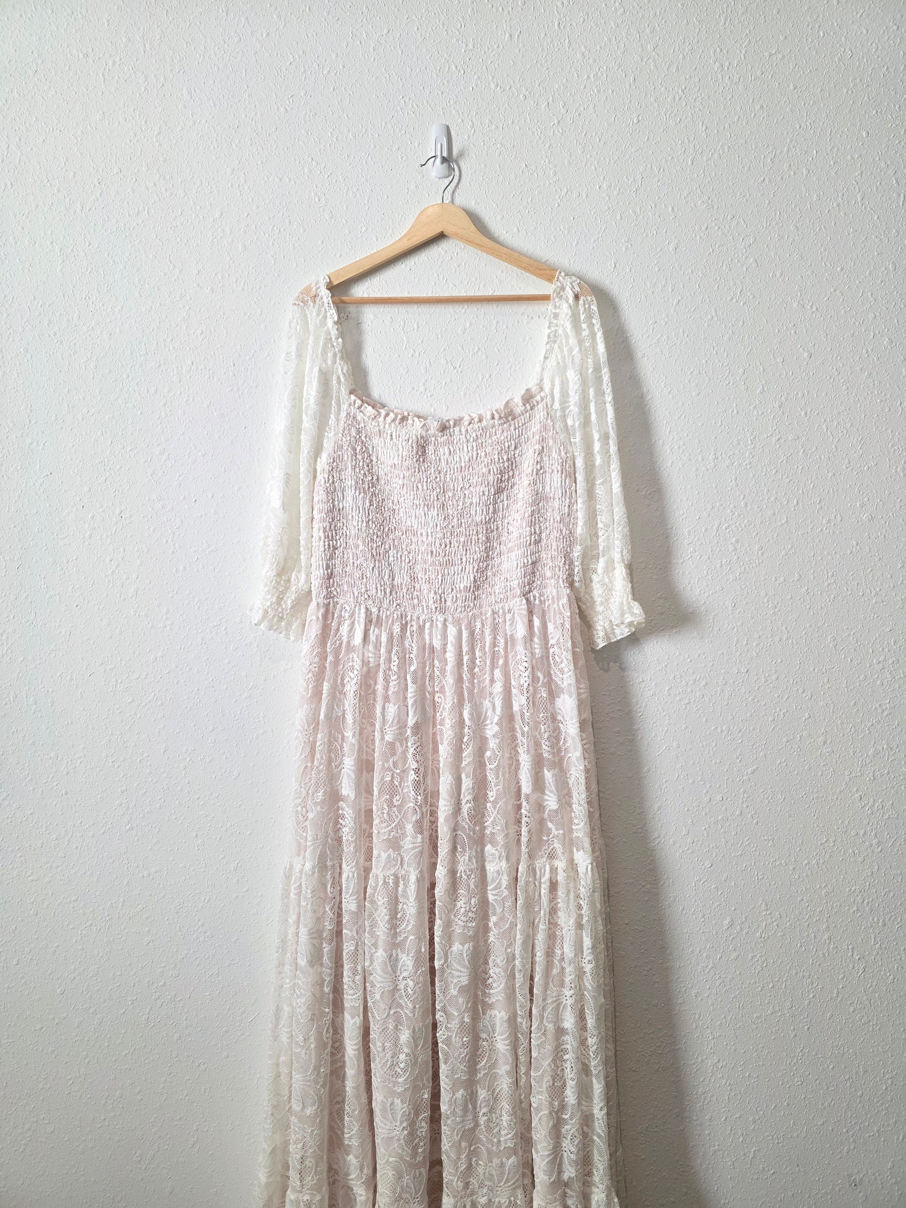 Baltic Born Smocked Lace Maxi Dress (2X)