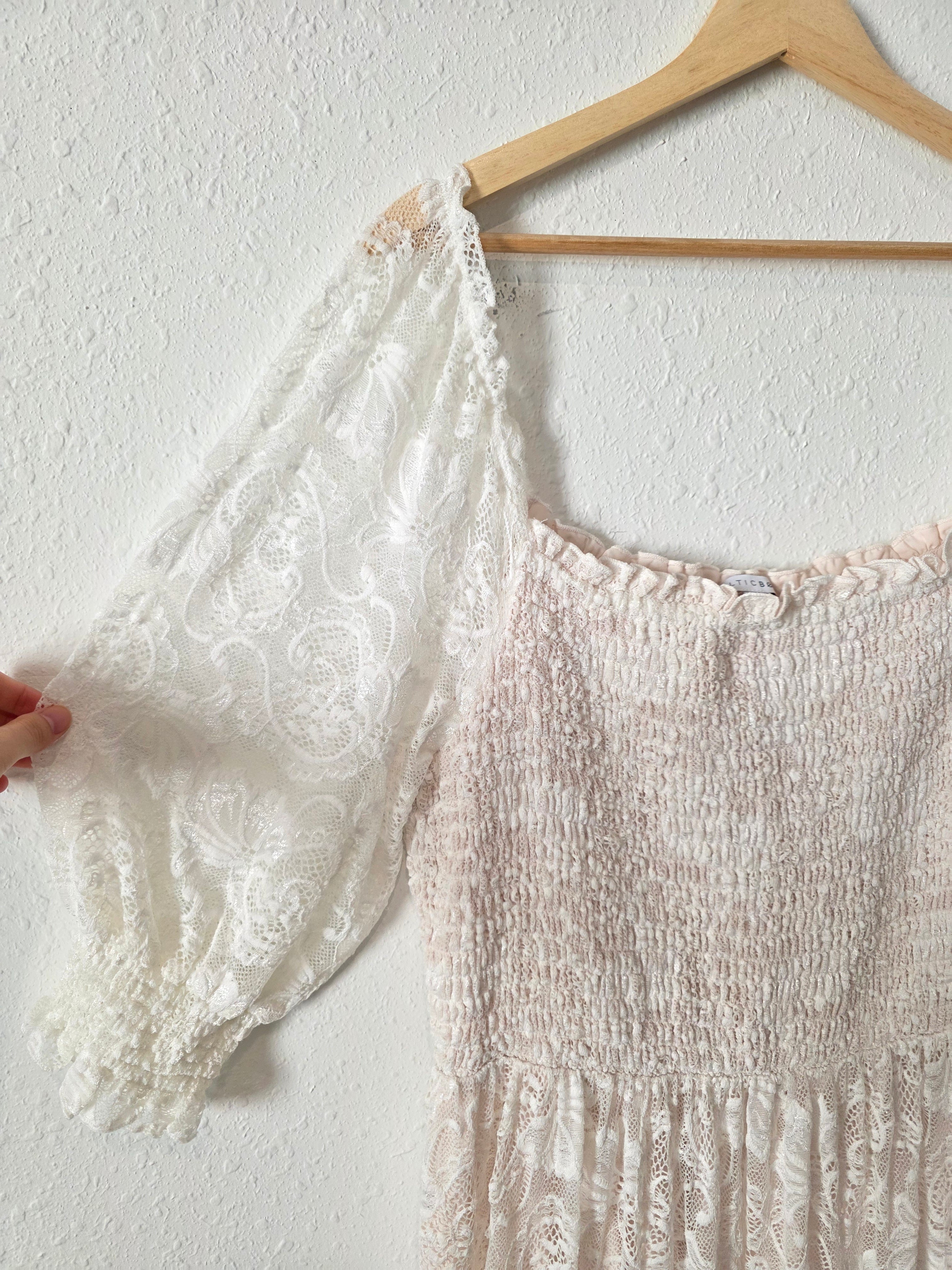 Baltic Born Smocked Lace Maxi Dress (2X)