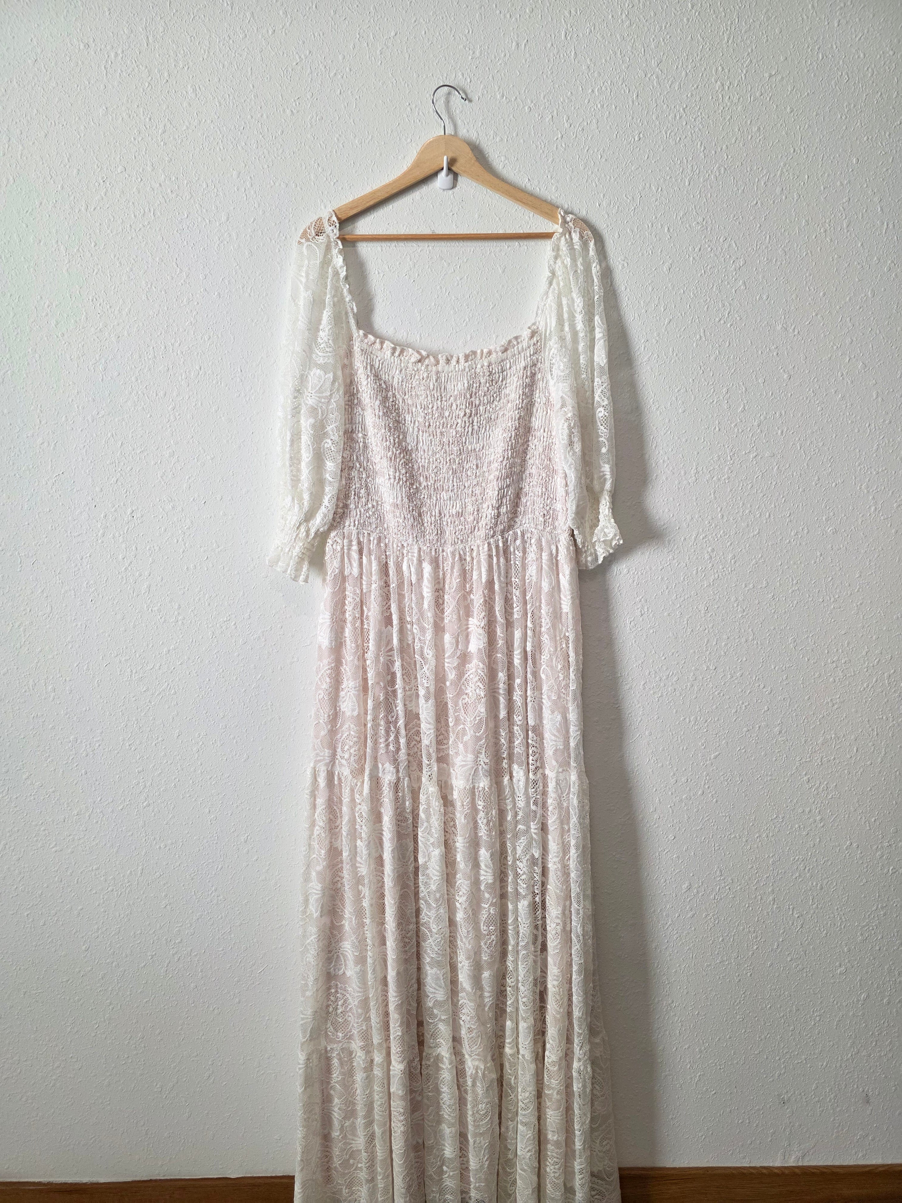 Baltic Born Smocked Lace Maxi Dress (2X)