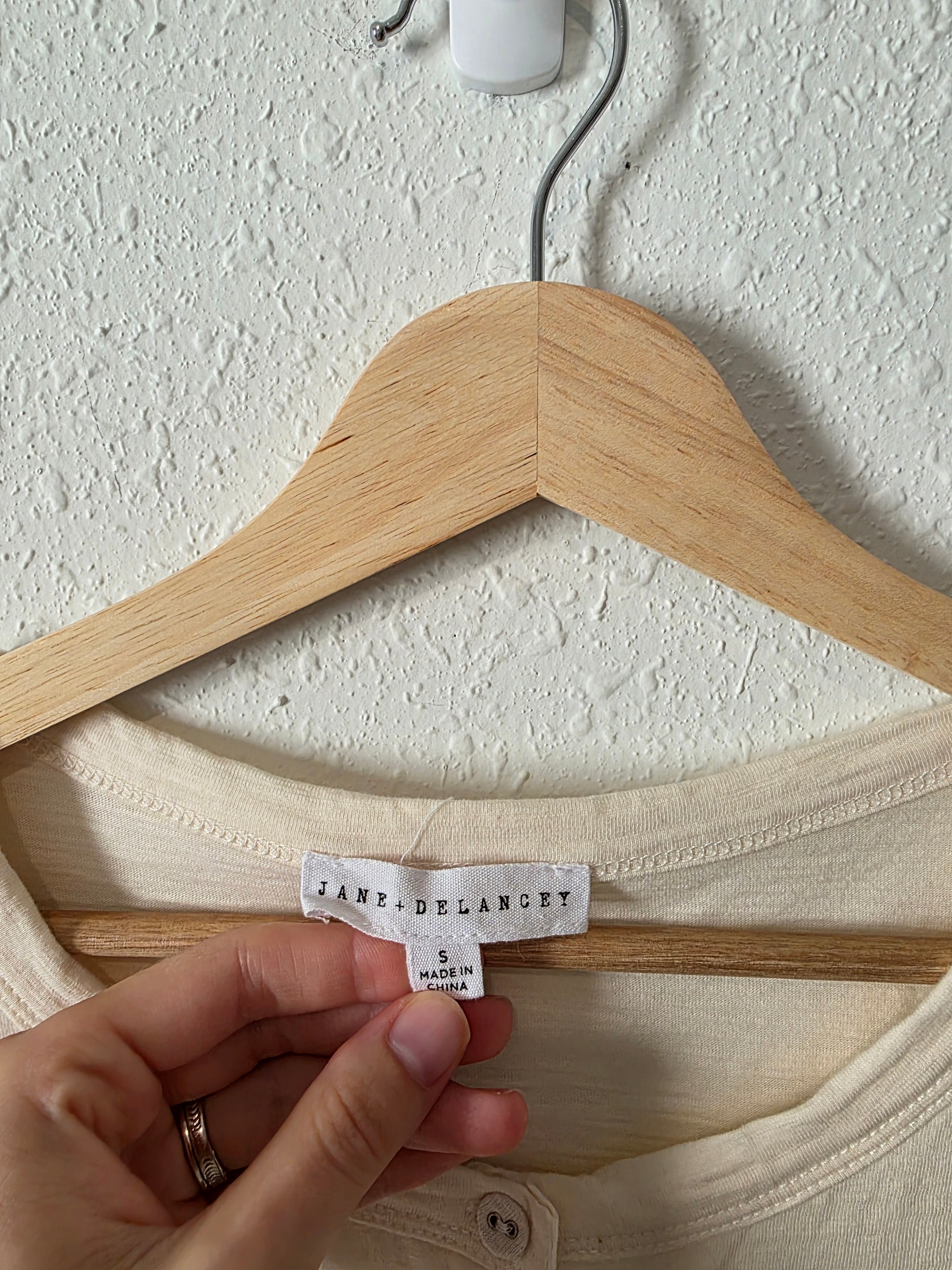 Cream Puff Sleeve Cotton Top (S)