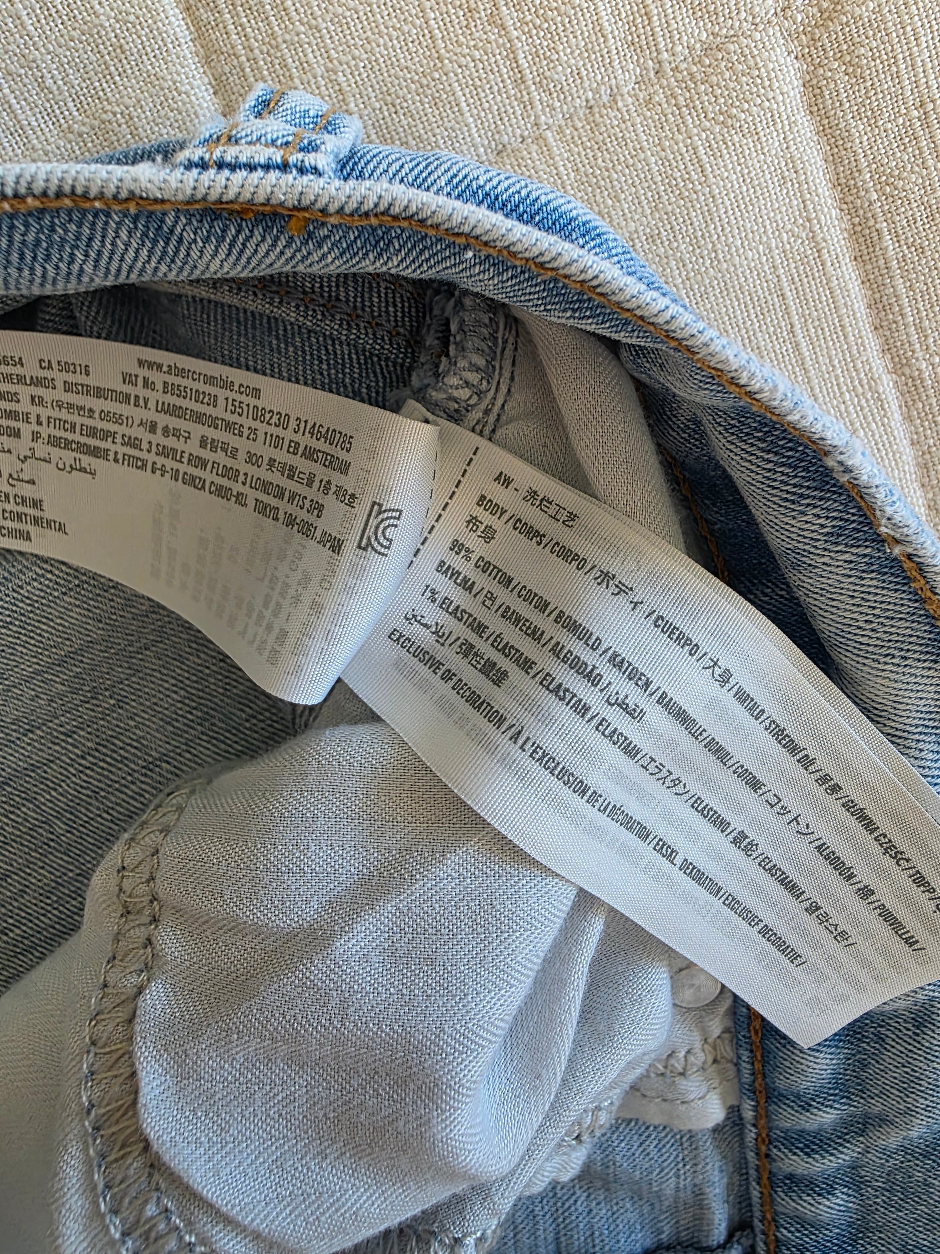 Abercrombie Light Wash Straight Jeans (32/14)