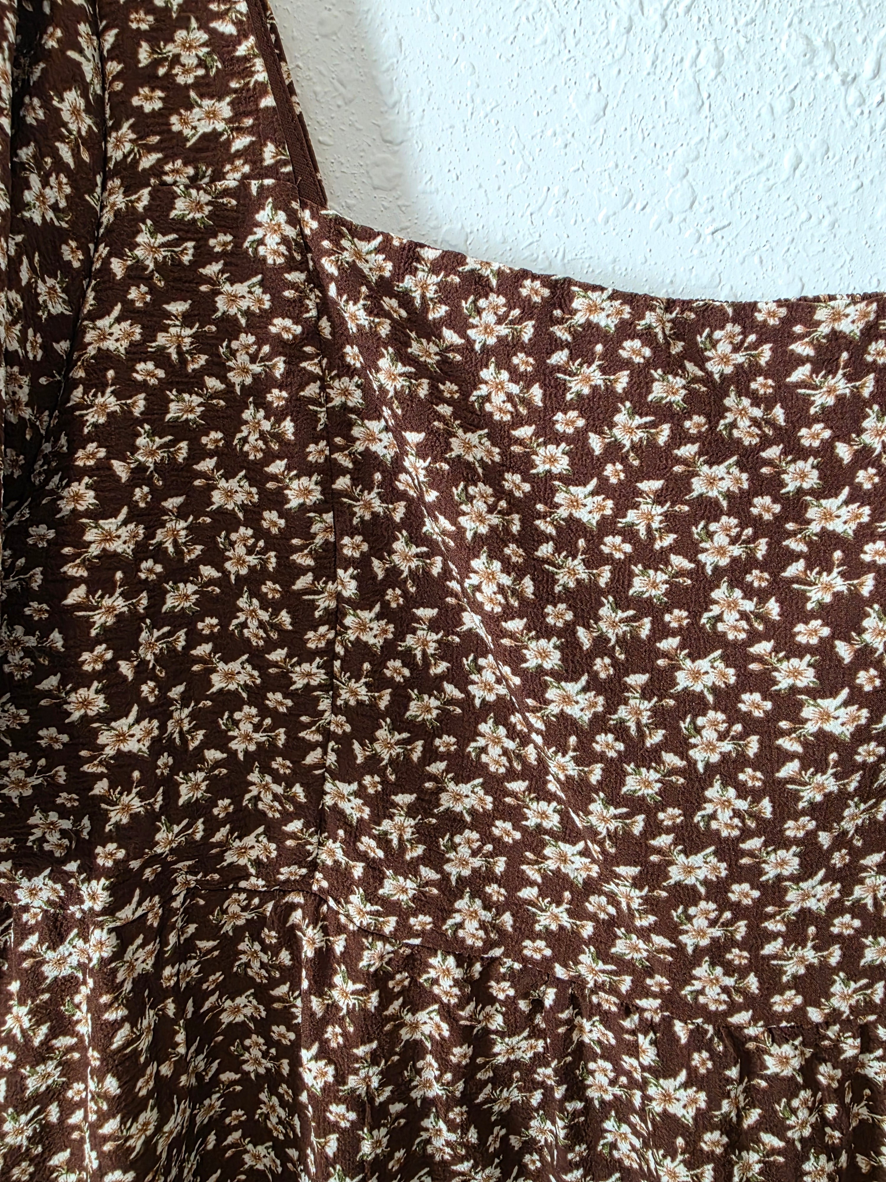 Arula Brown Floral Babydoll Dress (3X)