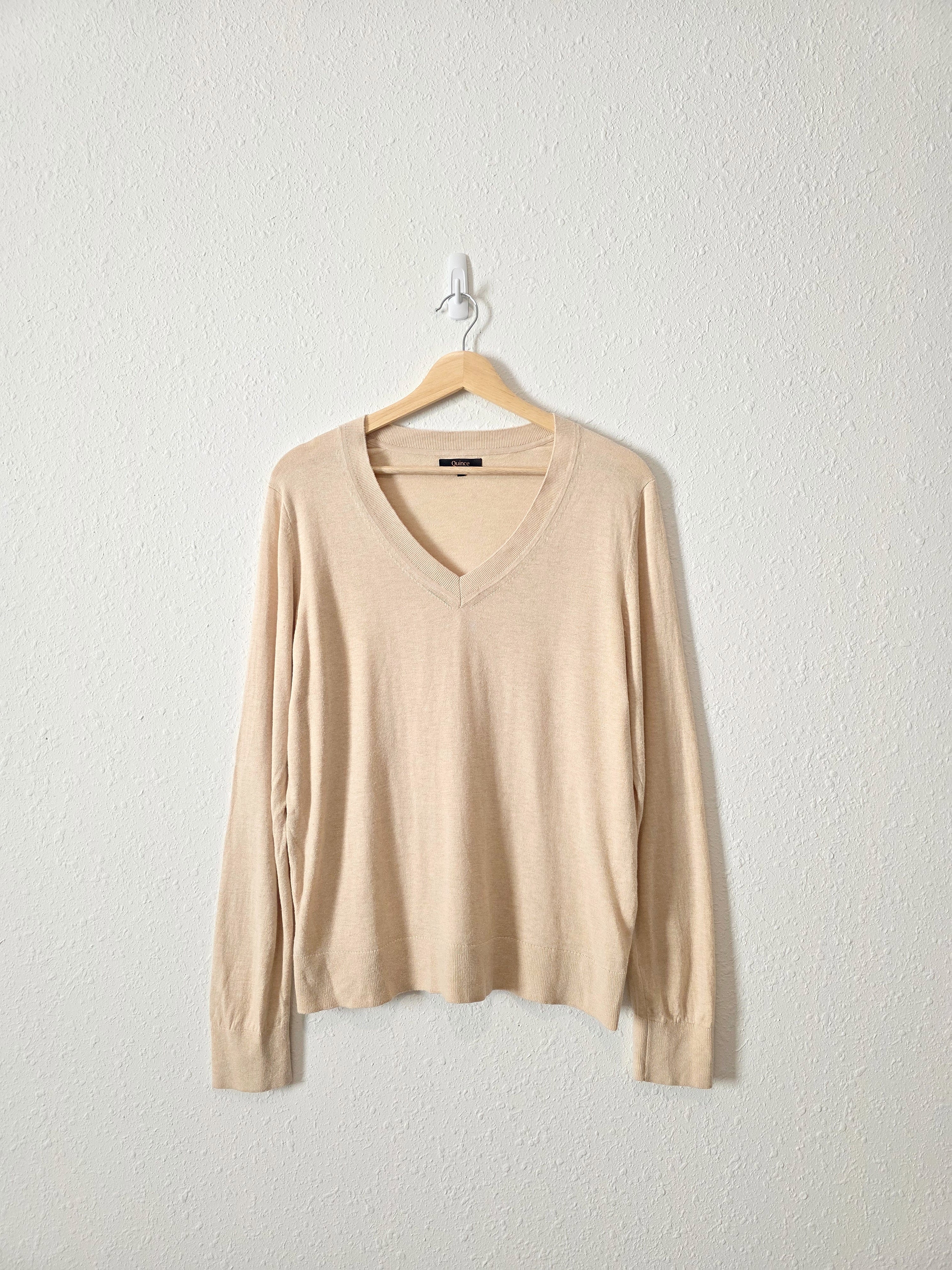 Quince Cotton Cashmere Lightweight Sweater (L)