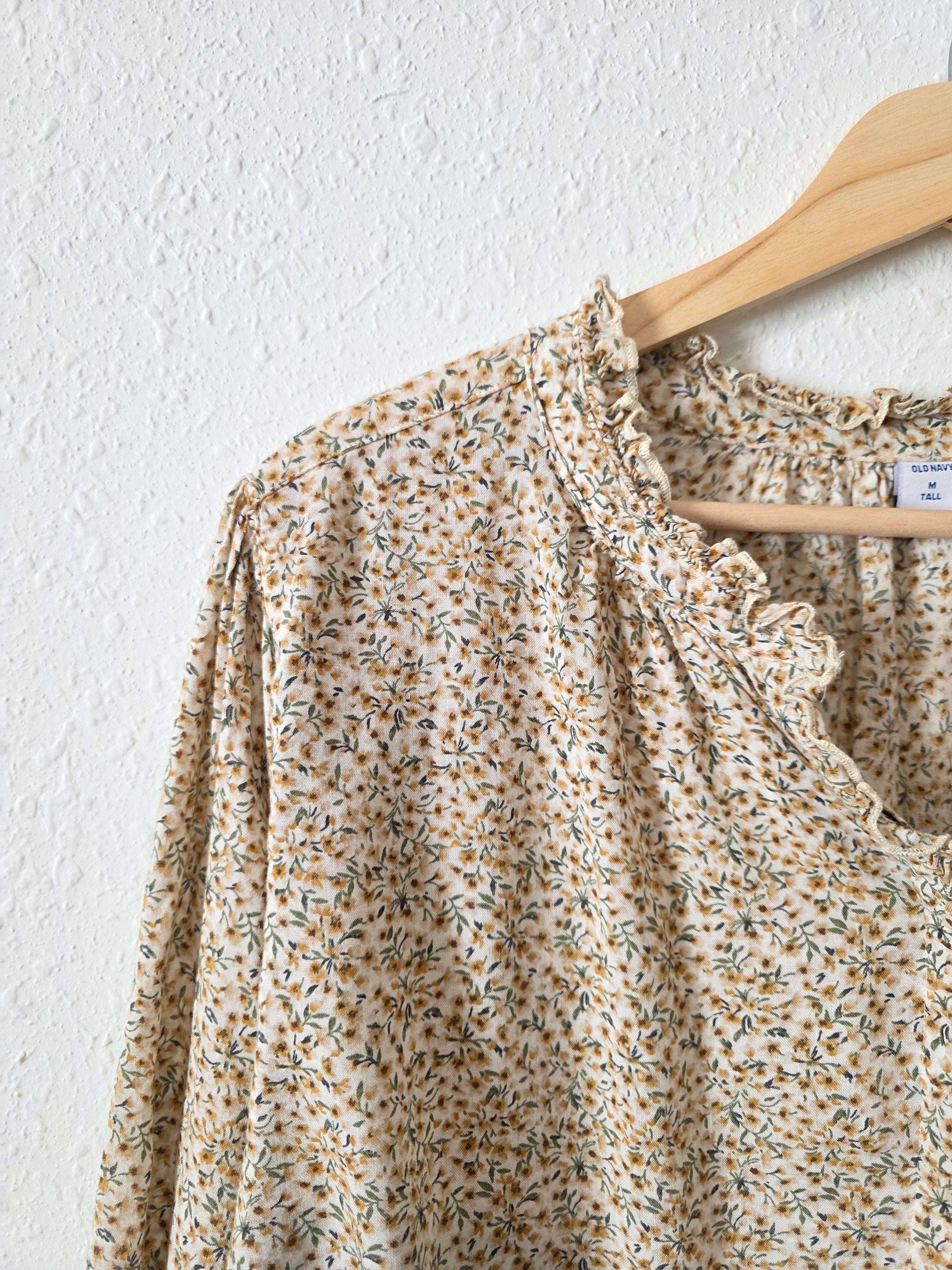 Dainty Floral Button Up Blouse (MT)