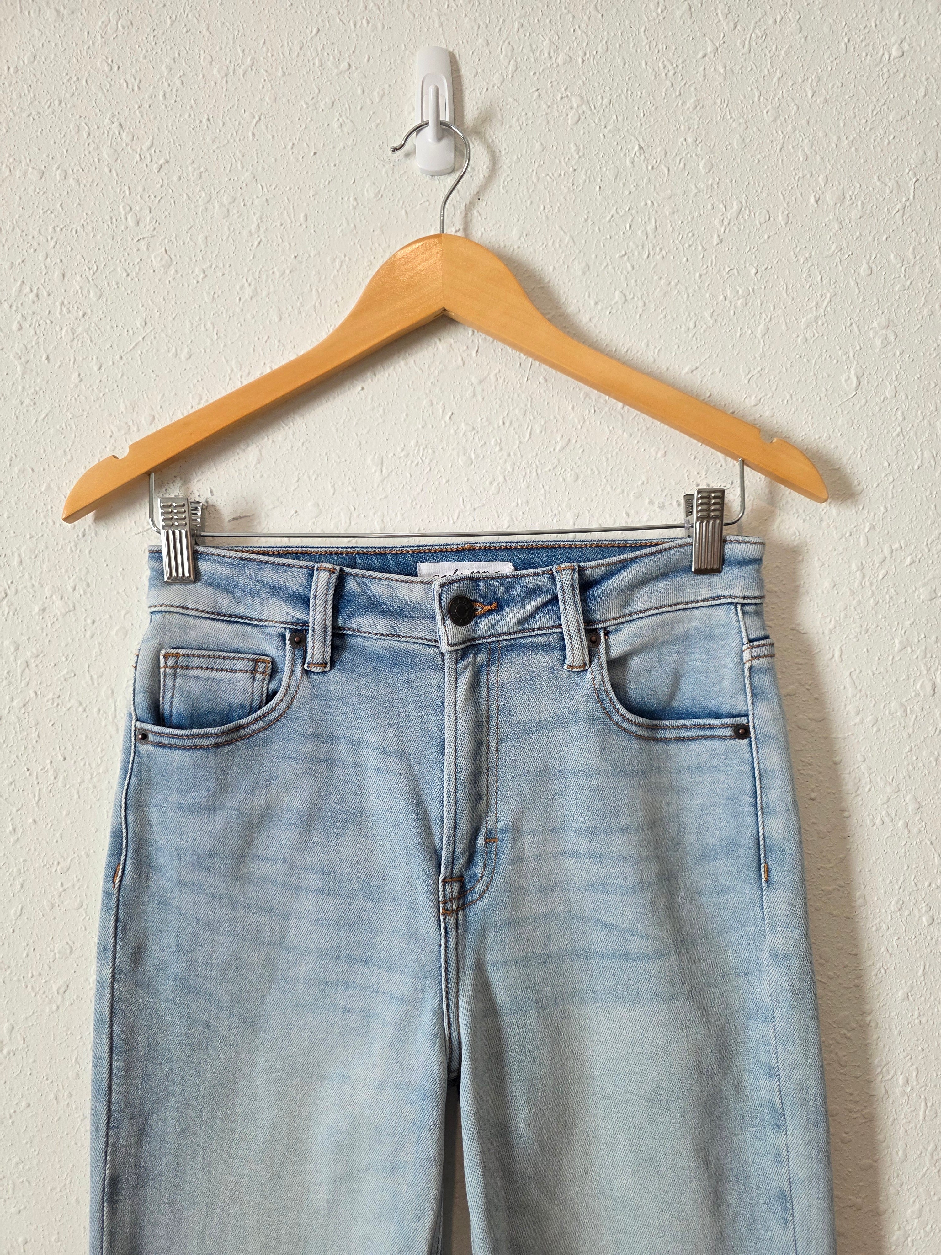 Carly Jean Light Wash Slim Straight Jeans (3)