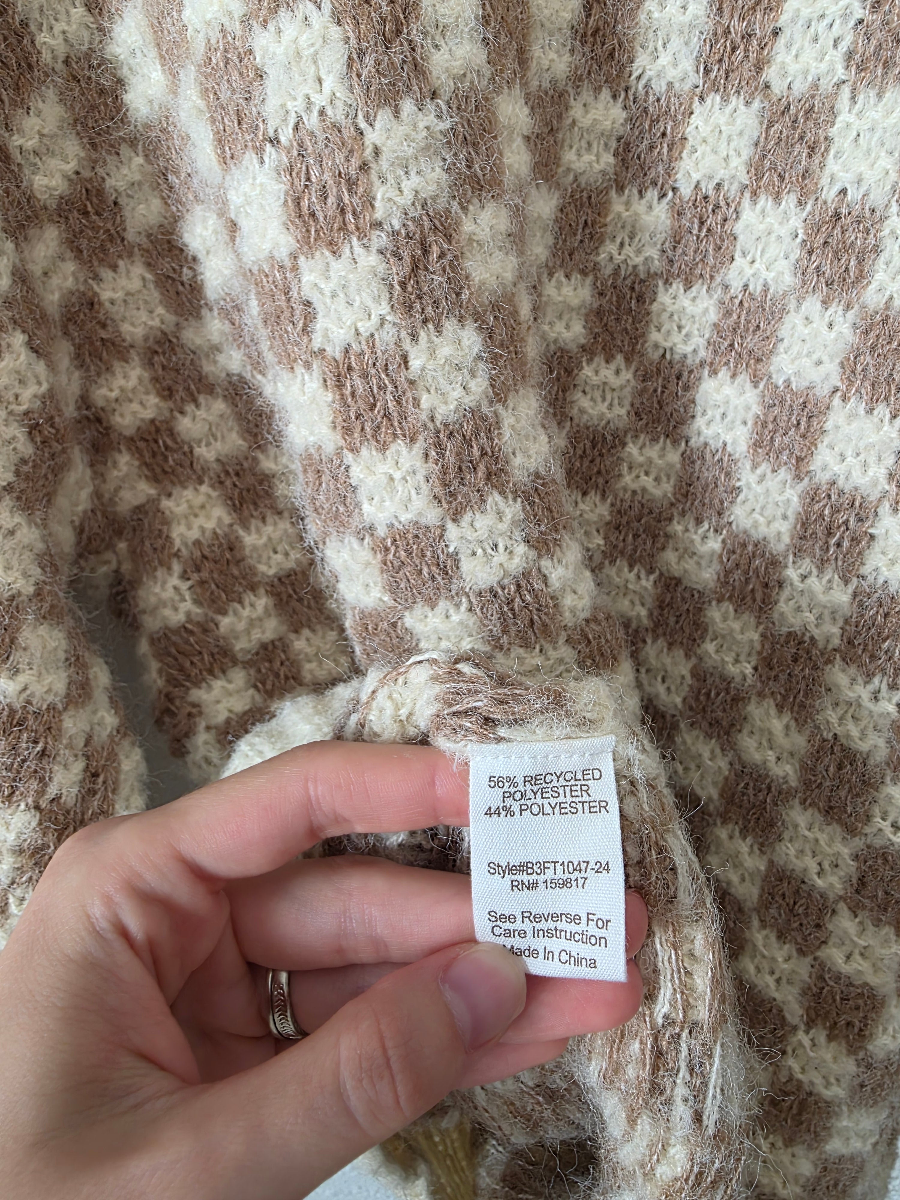 NEW Altar'd State Checkered Sweater (XS)