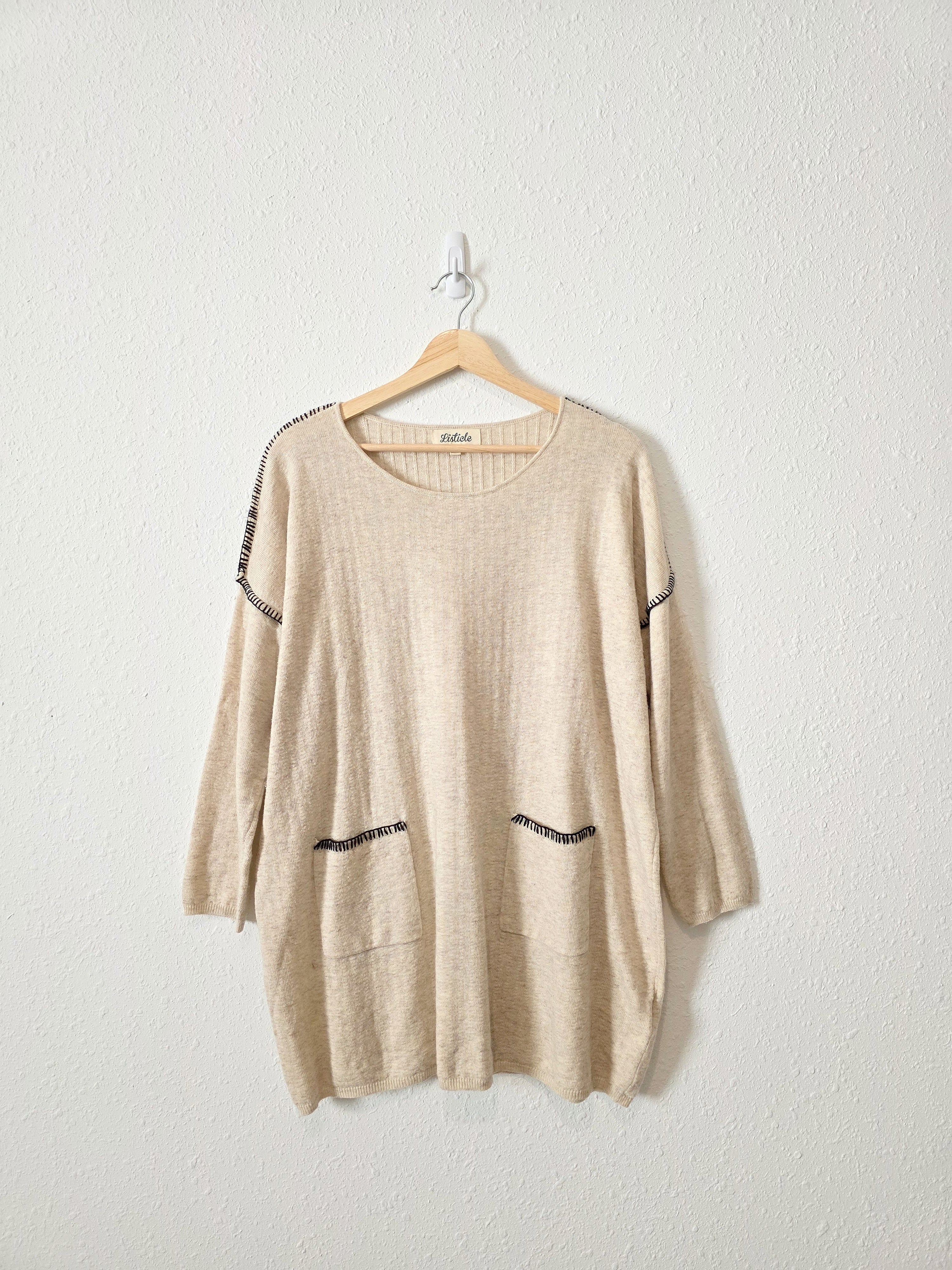Listicle Oat Oversized Sweater (S)