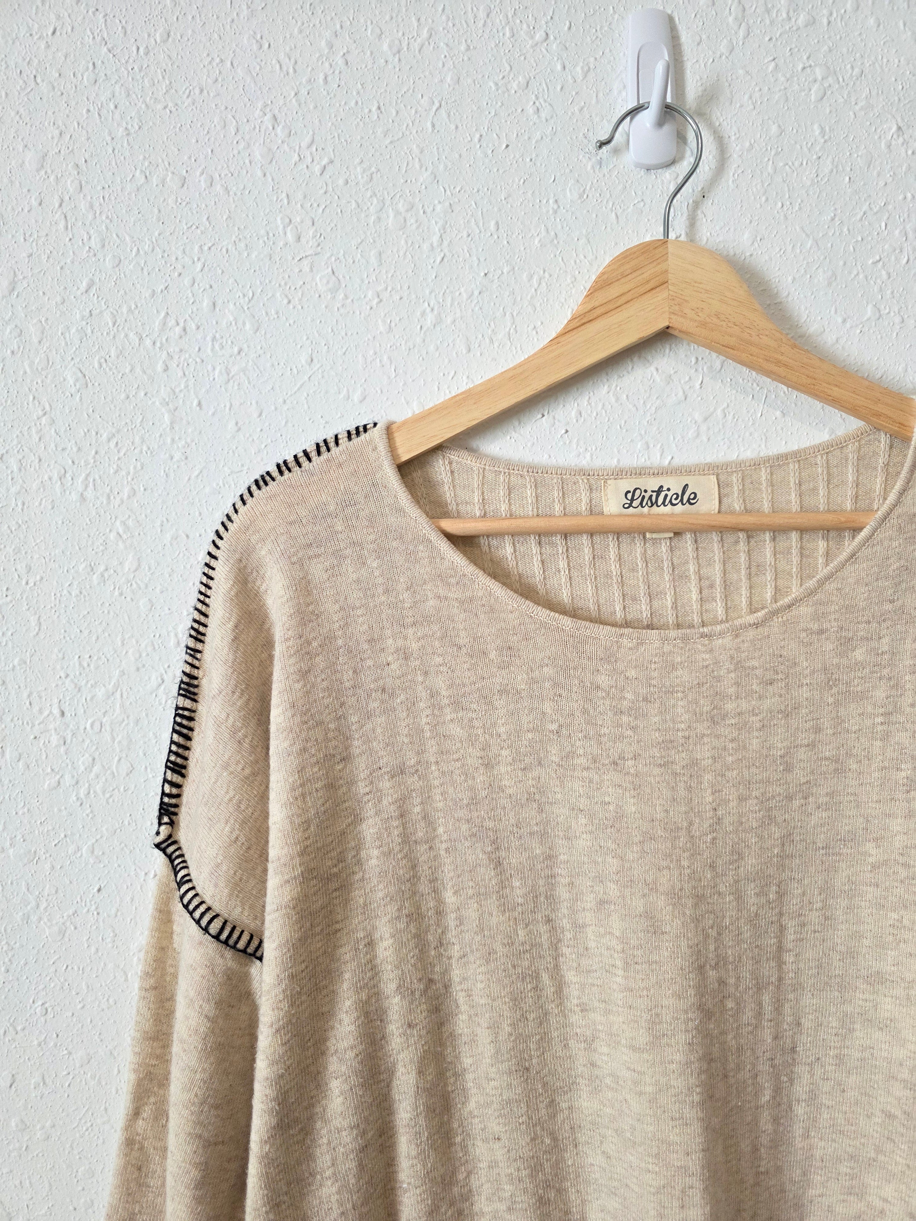 Listicle Oat Oversized Sweater (S)