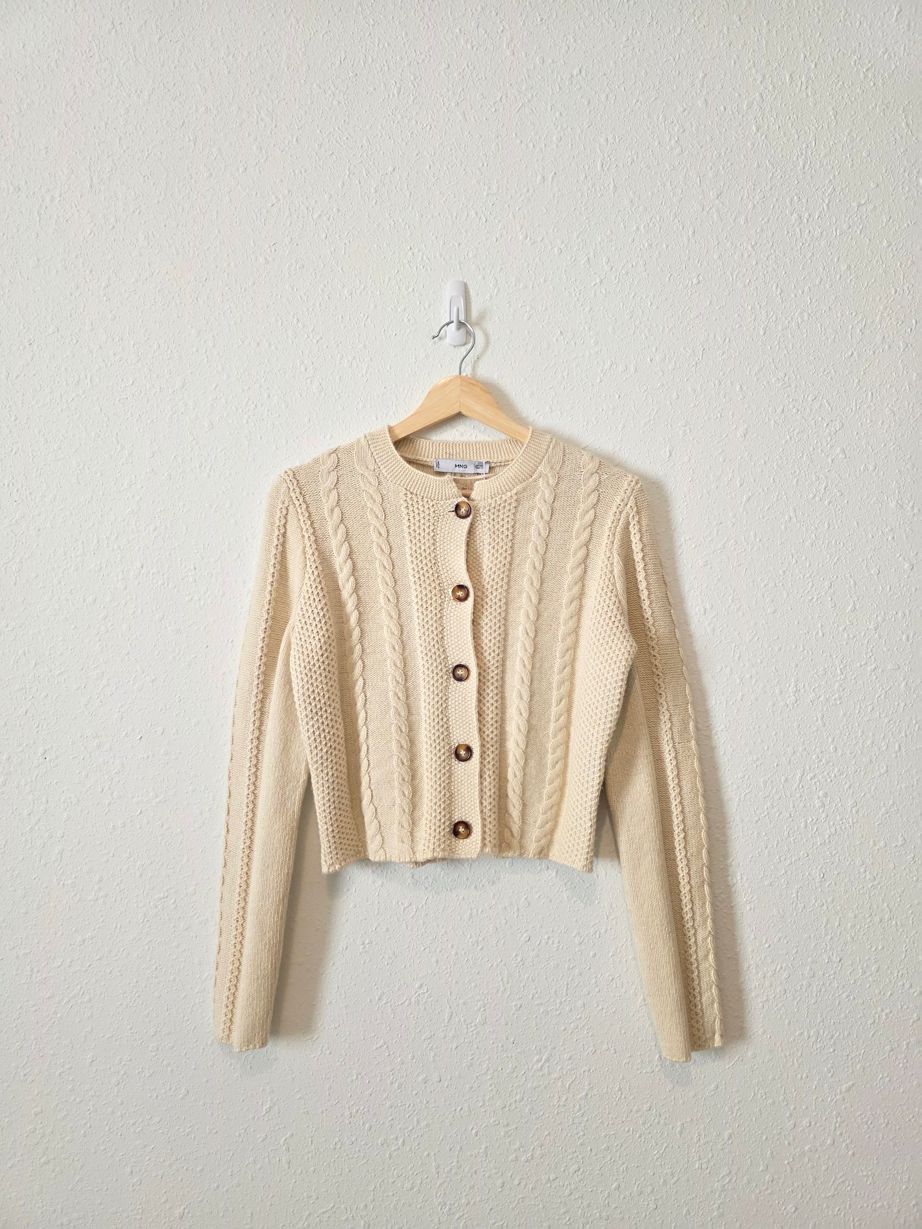 NEW Mango Cable Knit Wool Cardigan (S)