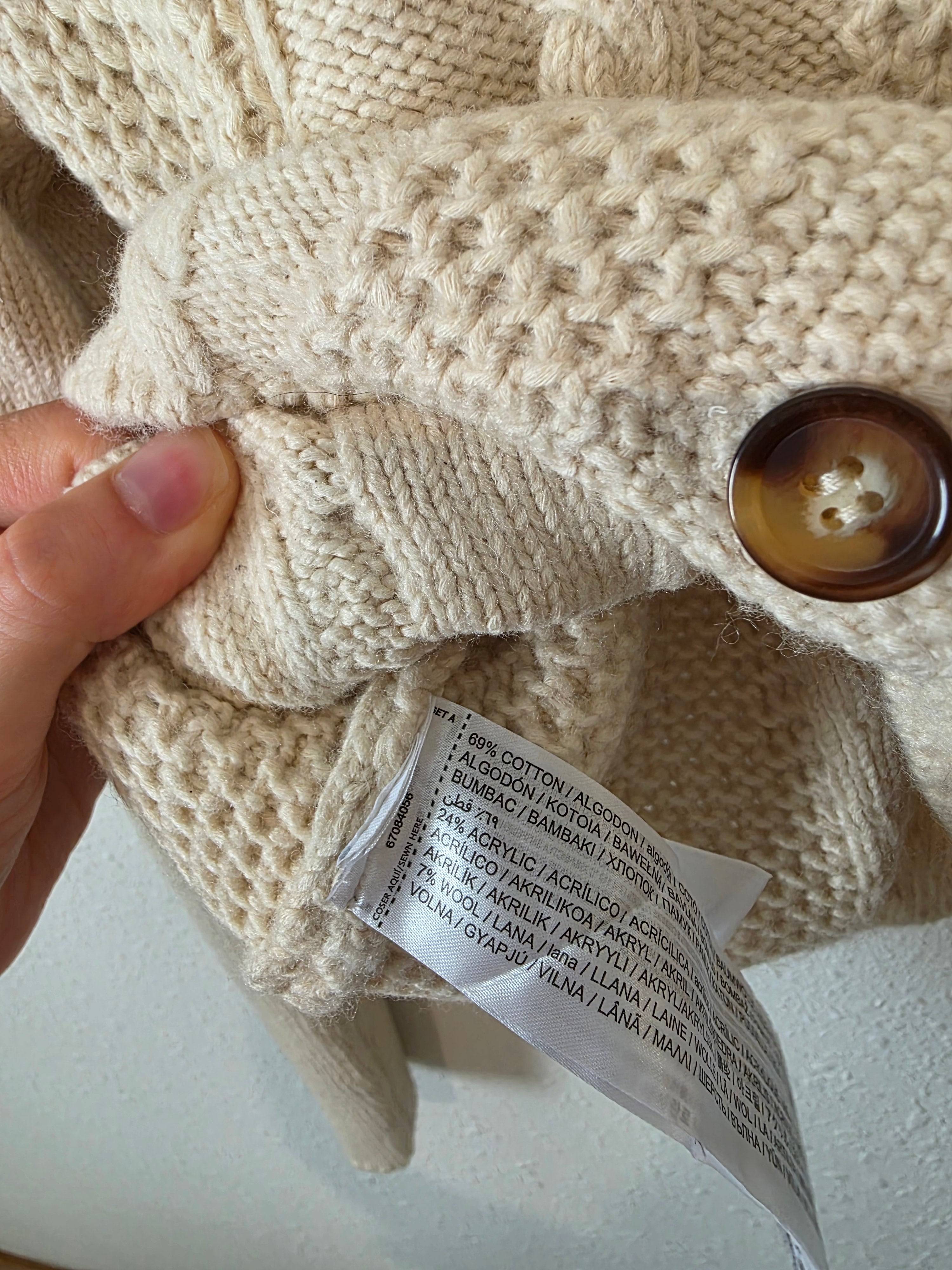 NEW Mango Cable Knit Wool Cardigan (S)