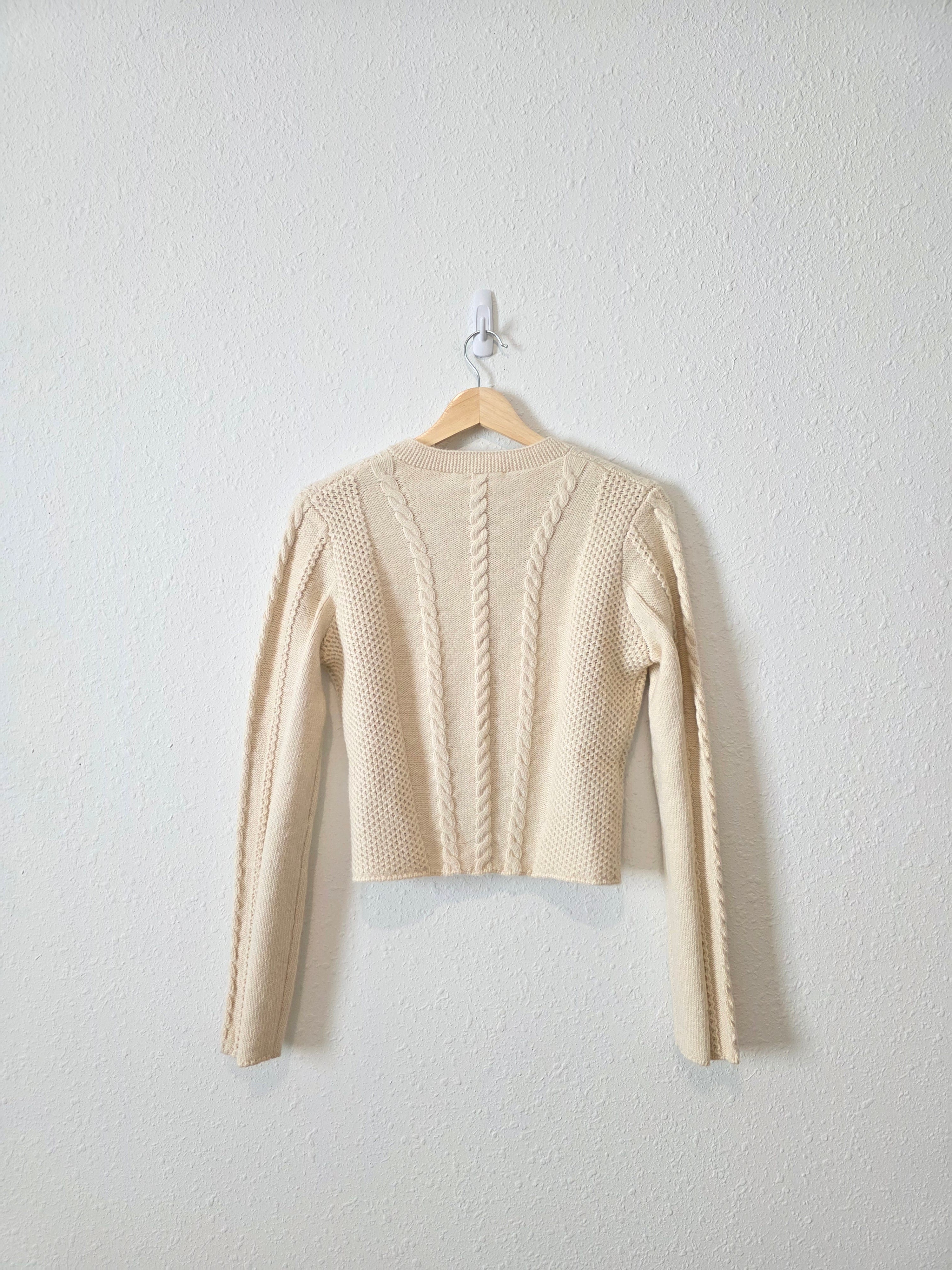 NEW Mango Cable Knit Wool Cardigan (S)