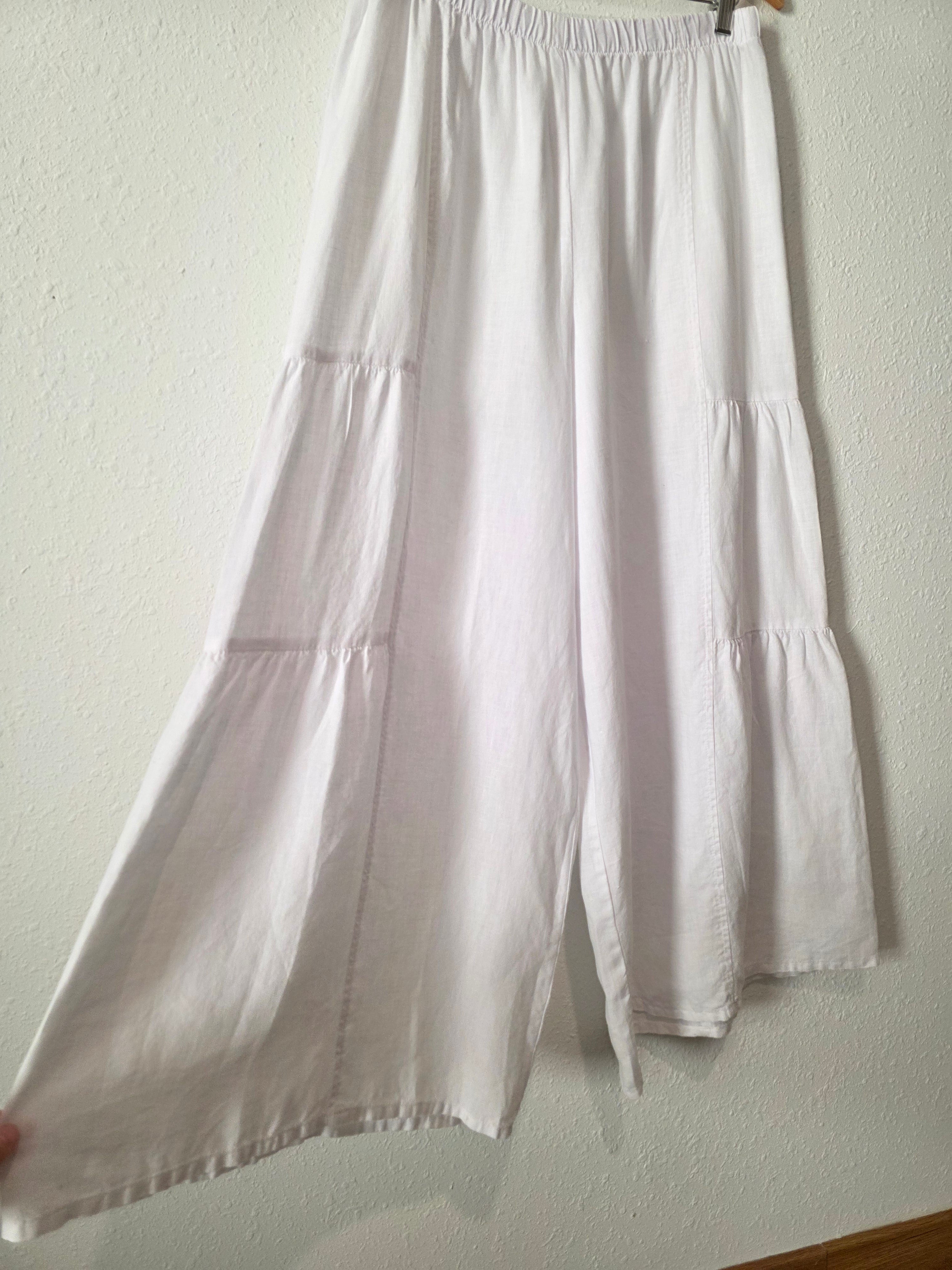 Vintage Linen Wide Leg Pants (XL)