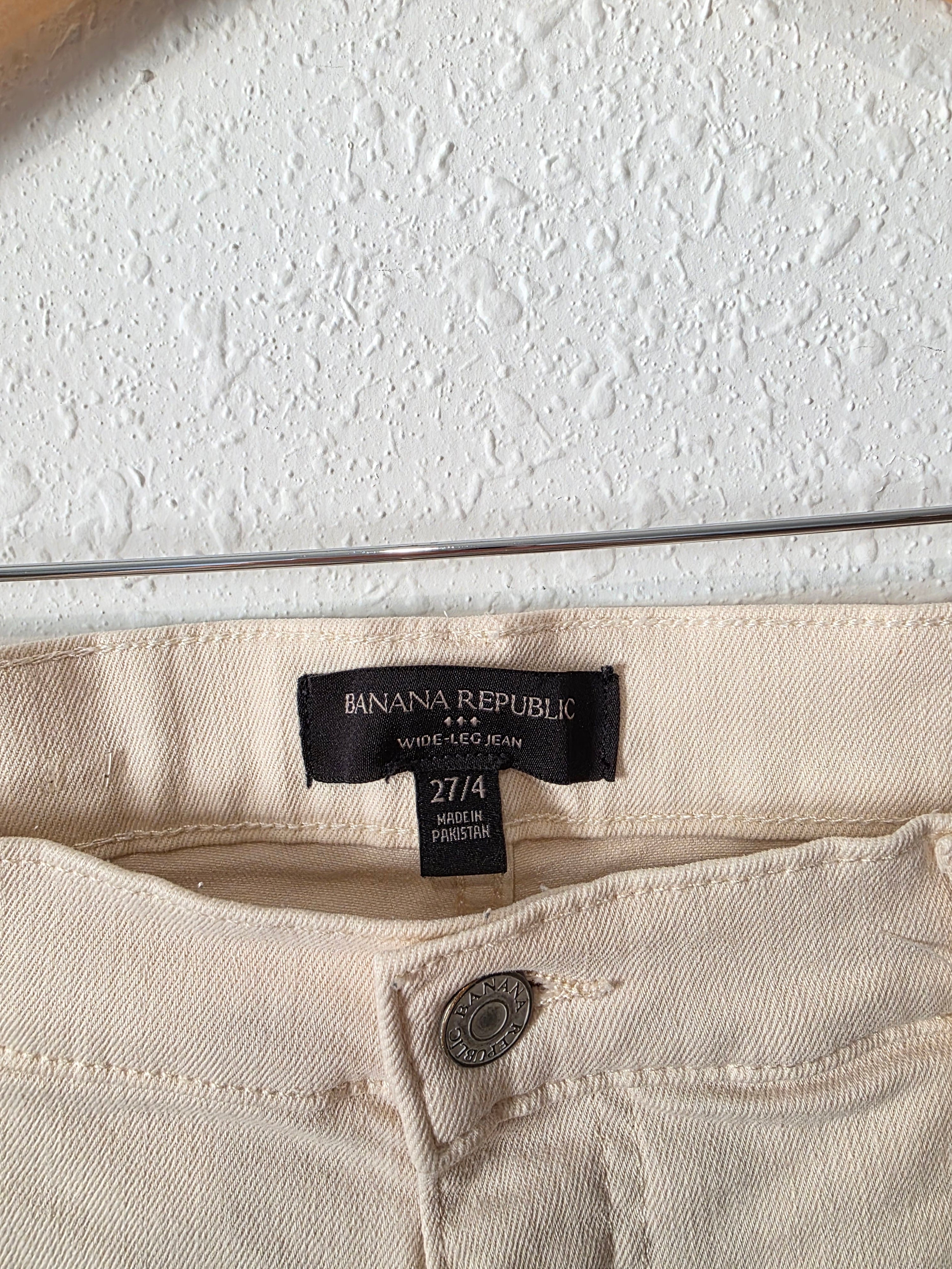 Ecru Wide Leg Jeans (27/4)