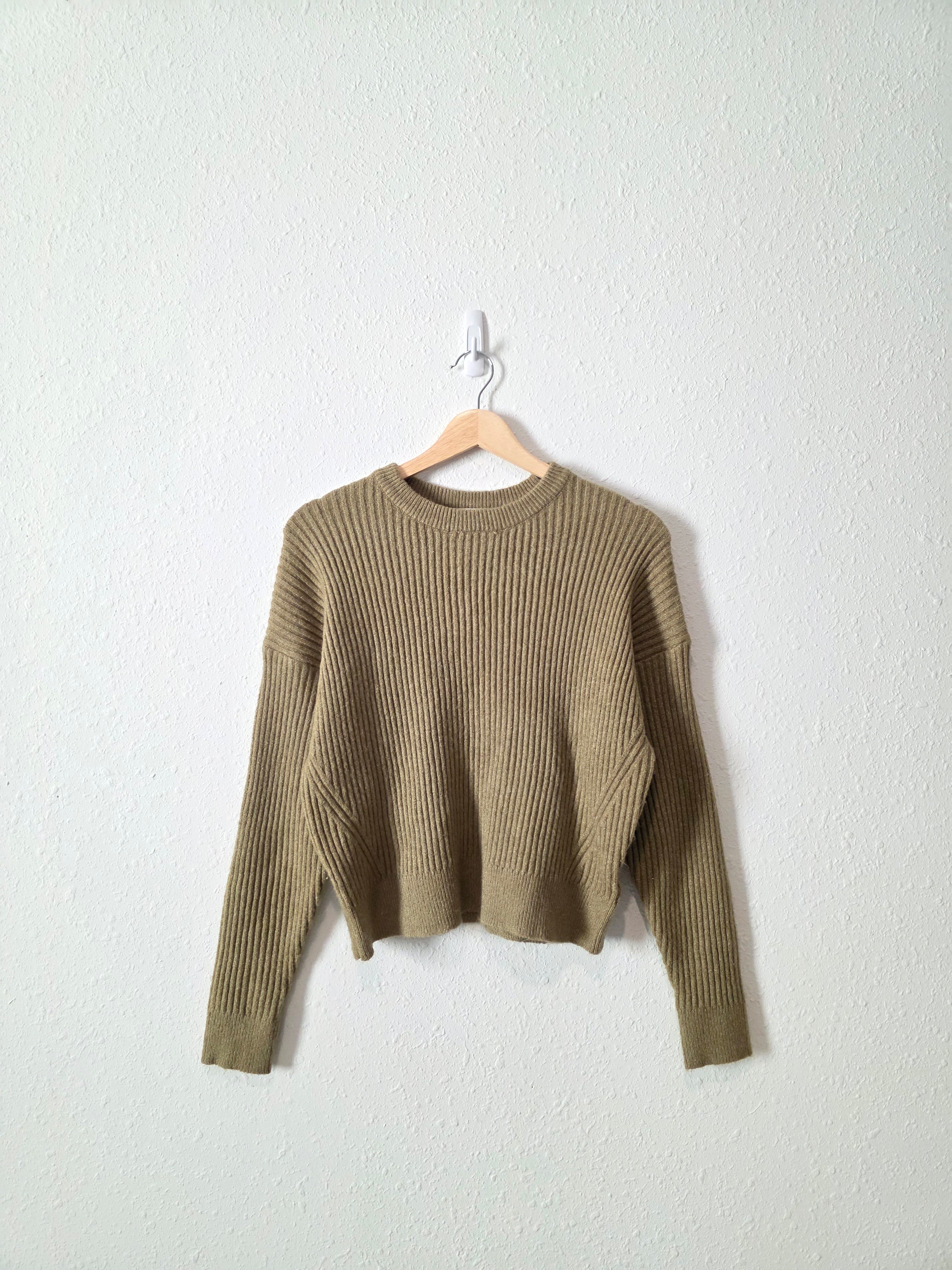 Sage Ribbed Knit Sweater (M)