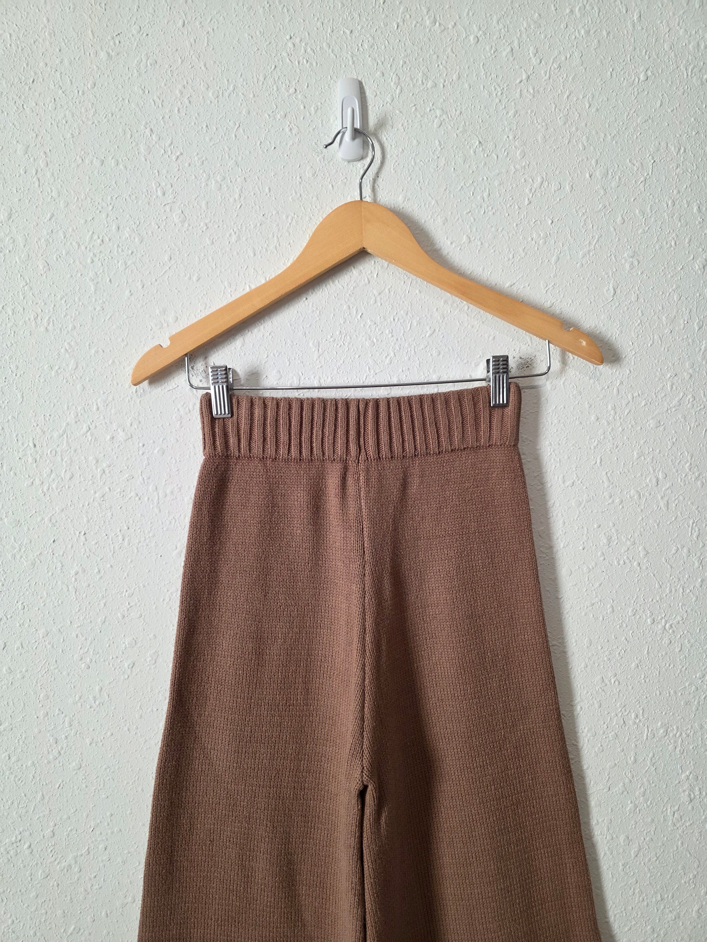 Brown Wide Leg Knit Pants (XS)