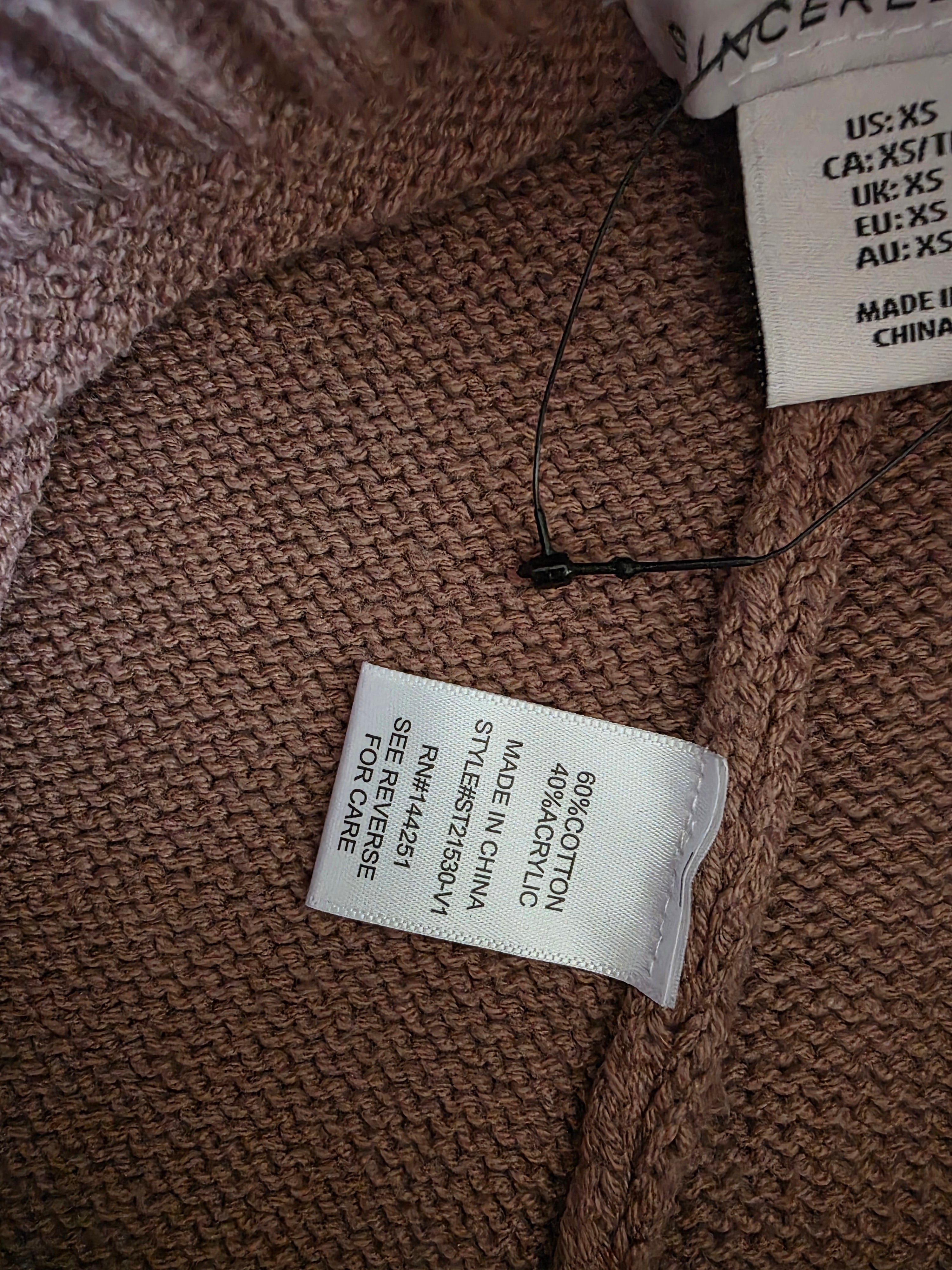 Brown Wide Leg Knit Pants (XS)