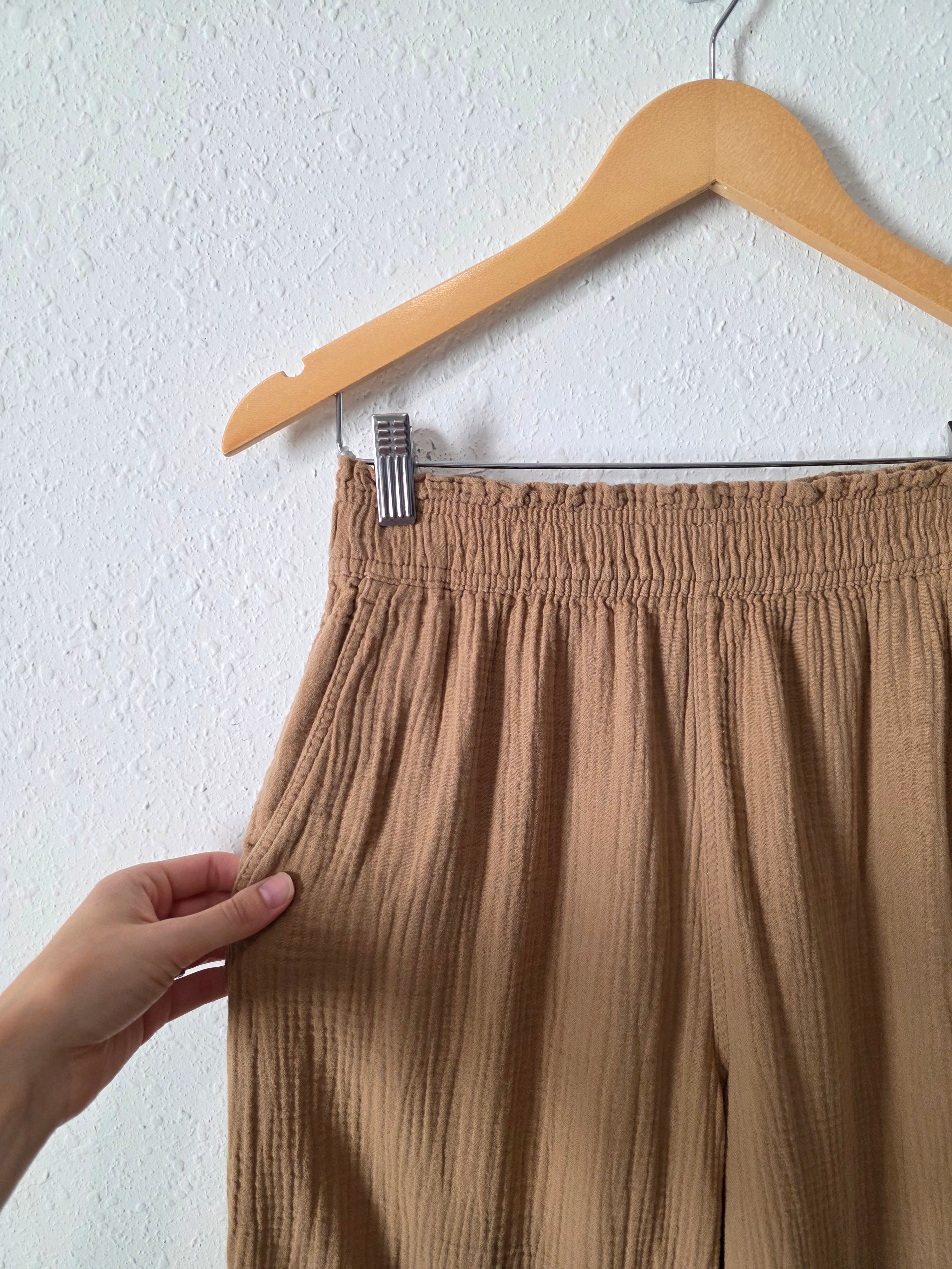 Cotton Gauze Crop Pants (S)