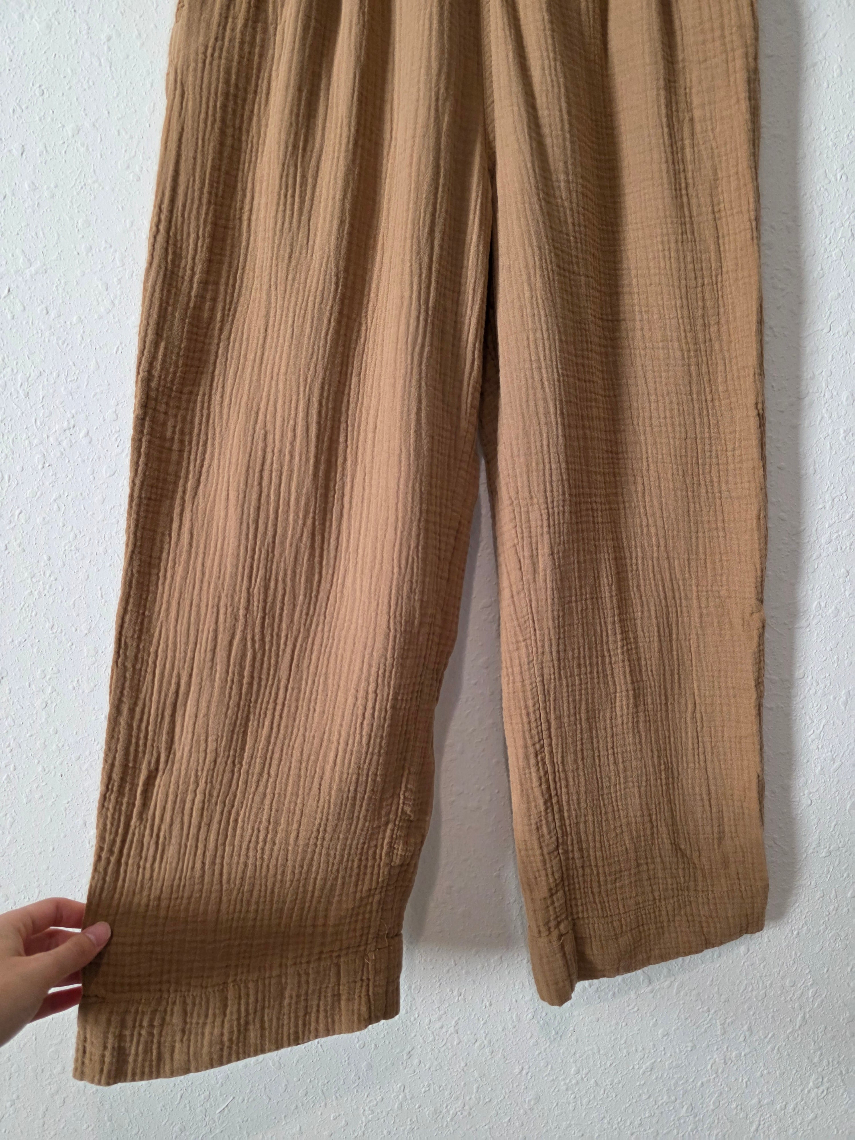 Cotton Gauze Crop Pants (S)