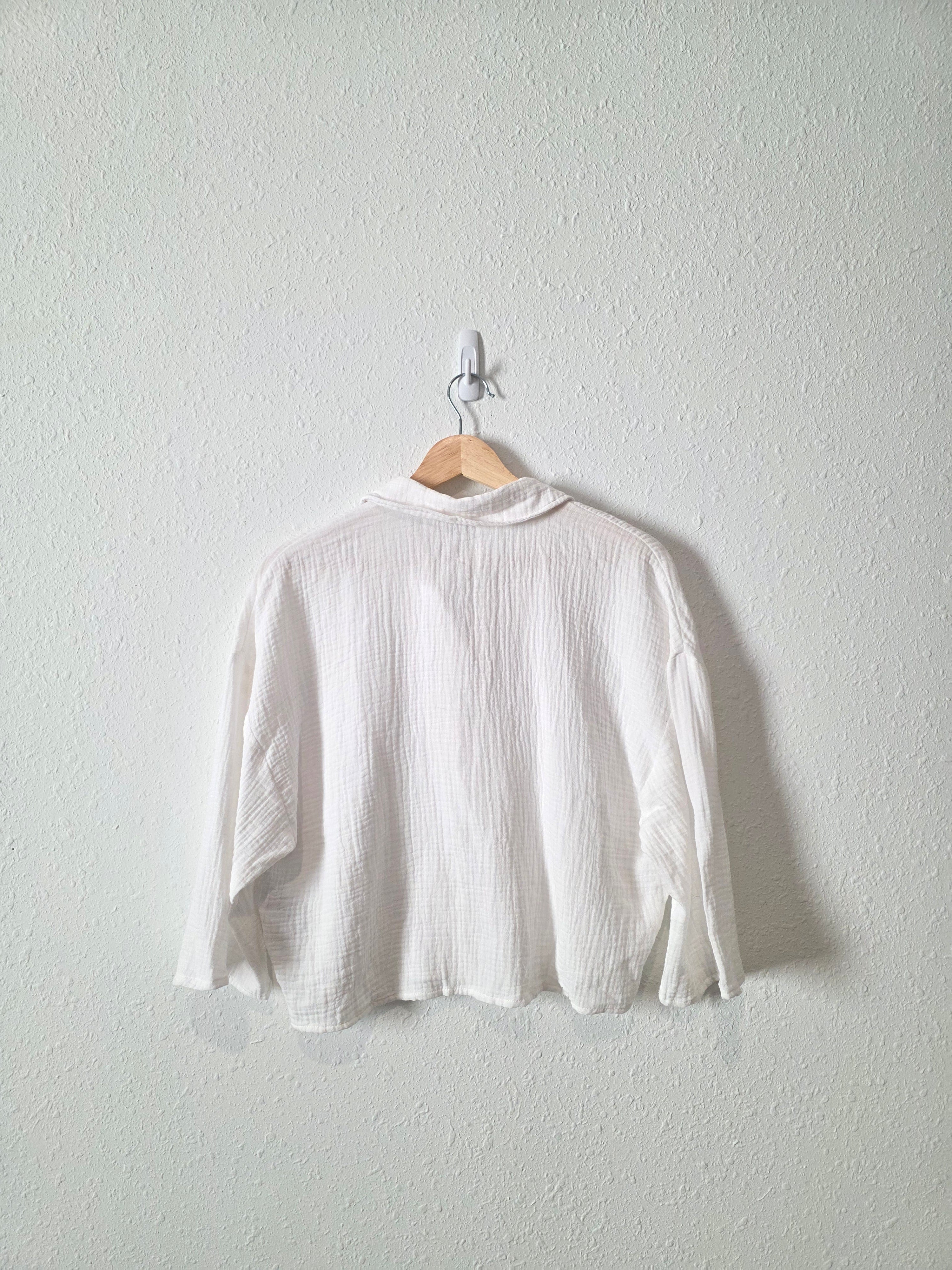 Cotton Gauze Oversized Shirt (XS)