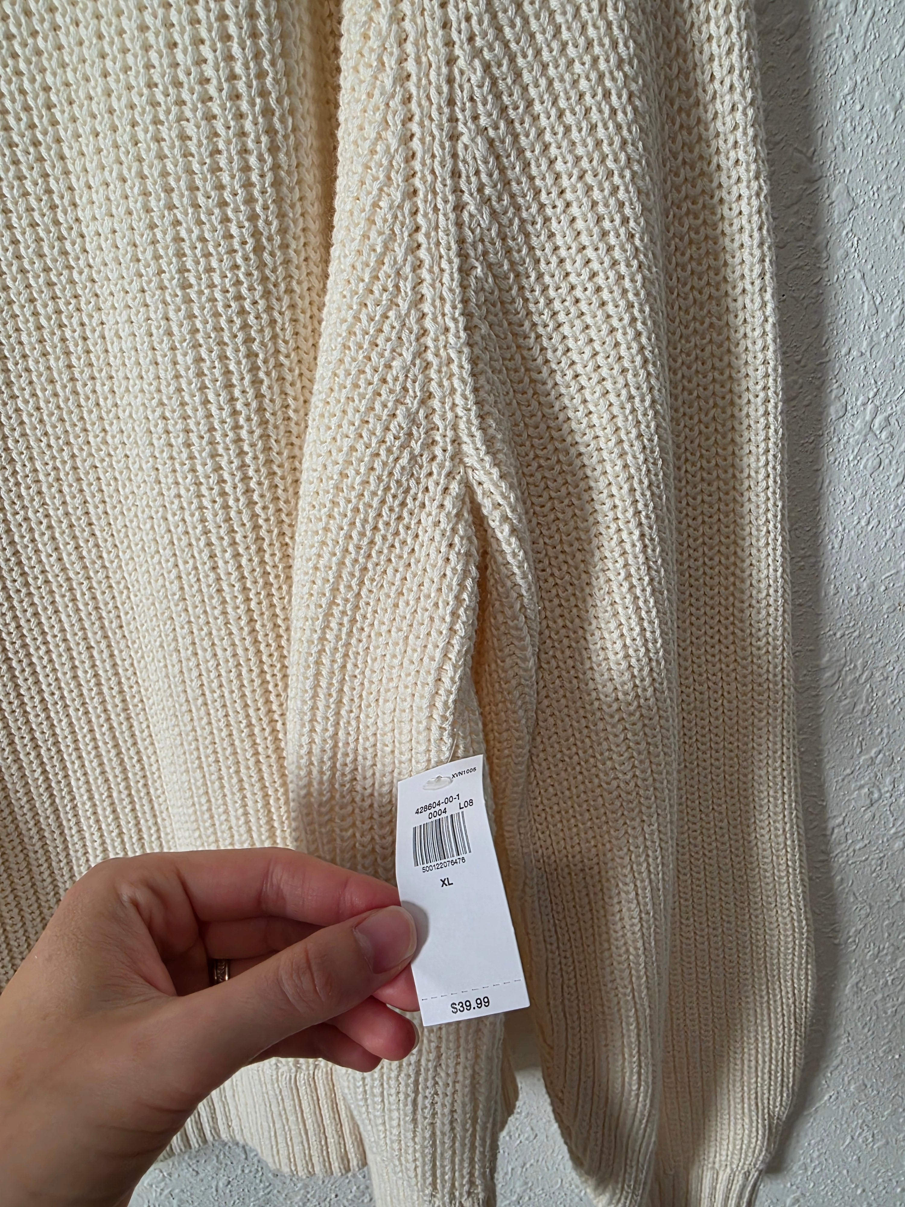 NEW Cream Cotton Sweater (XL)