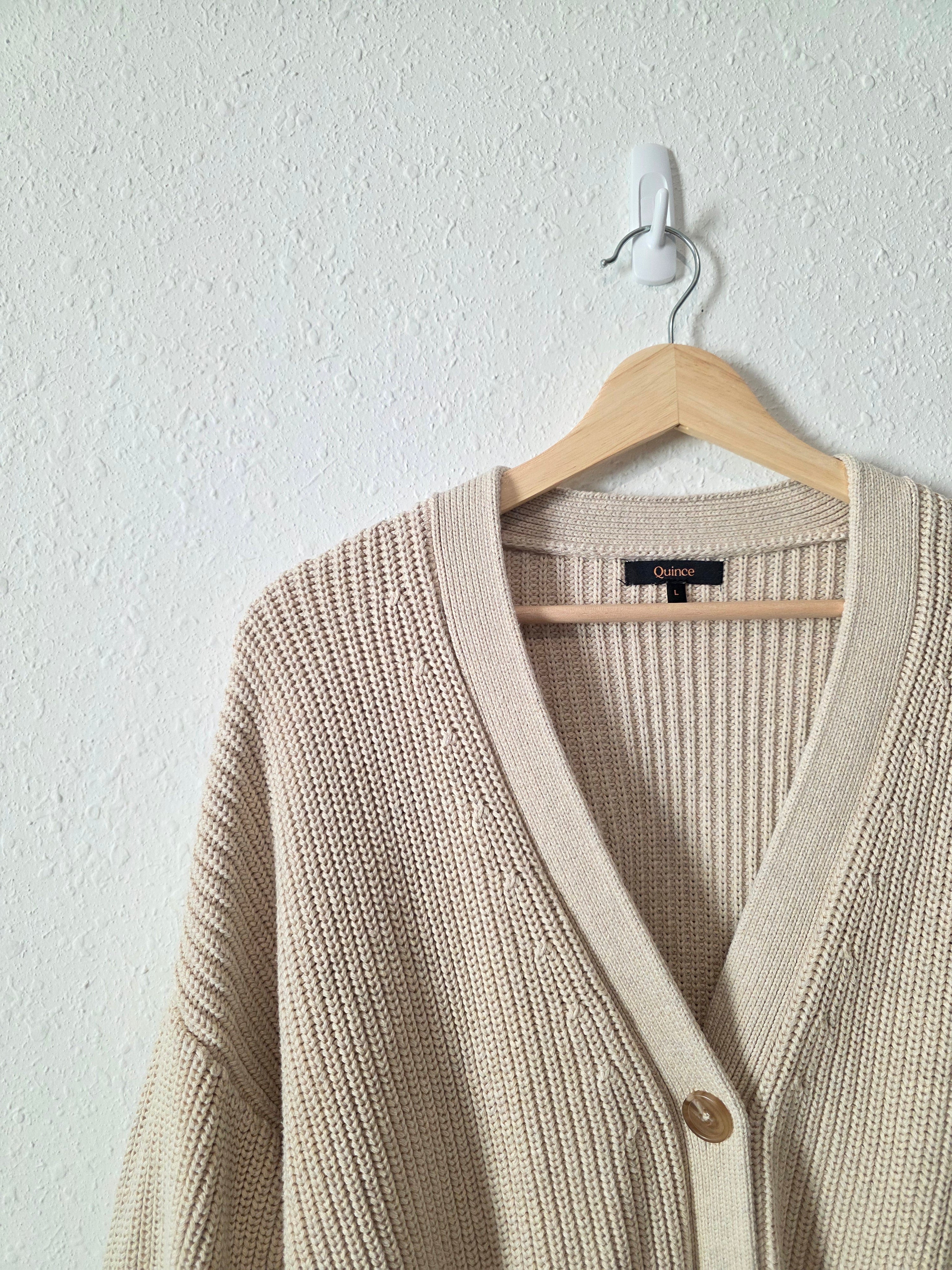 Quince Cotton Fisherman Cardigan (L)