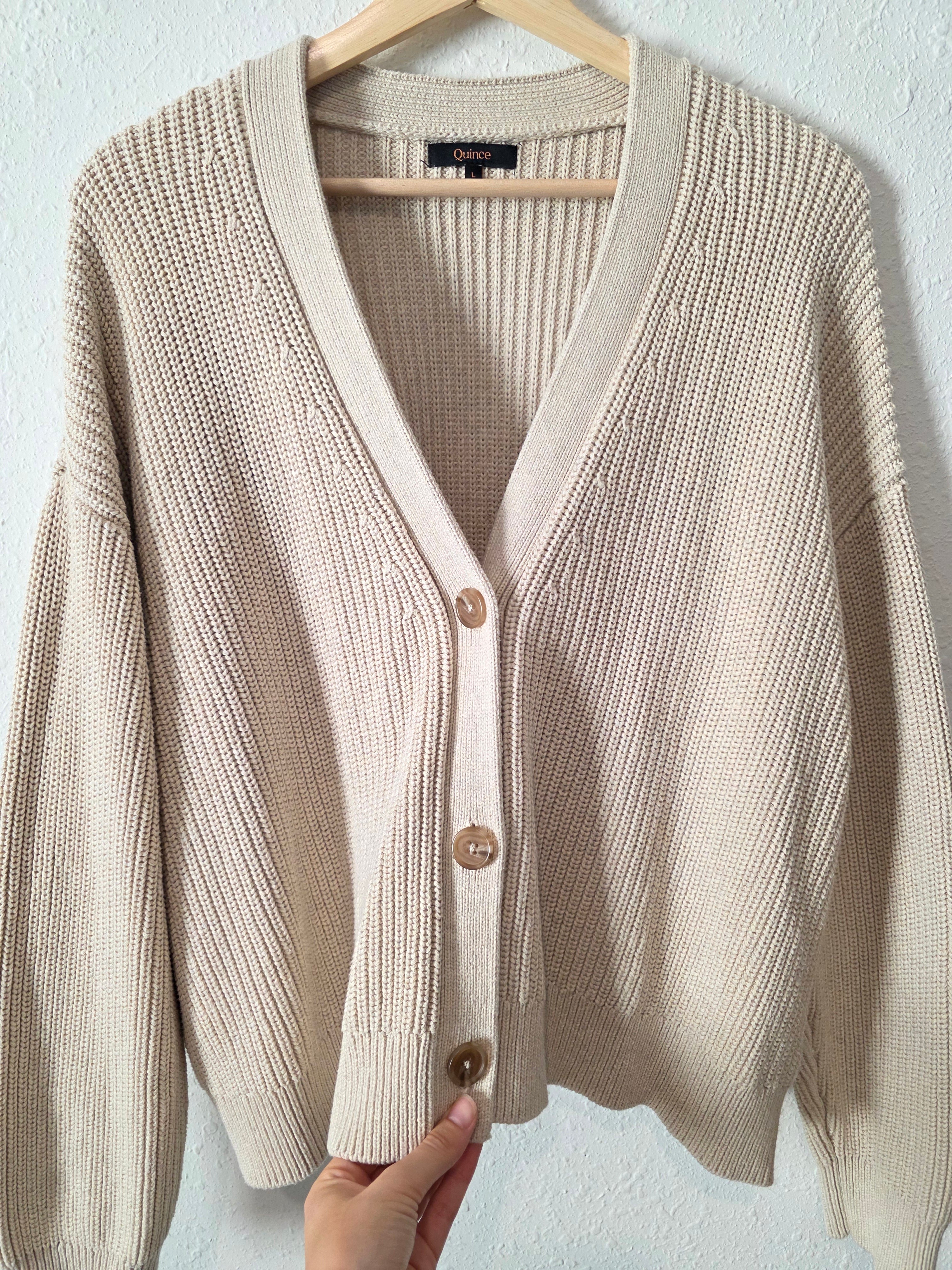 Quince Cotton Fisherman Cardigan (L)