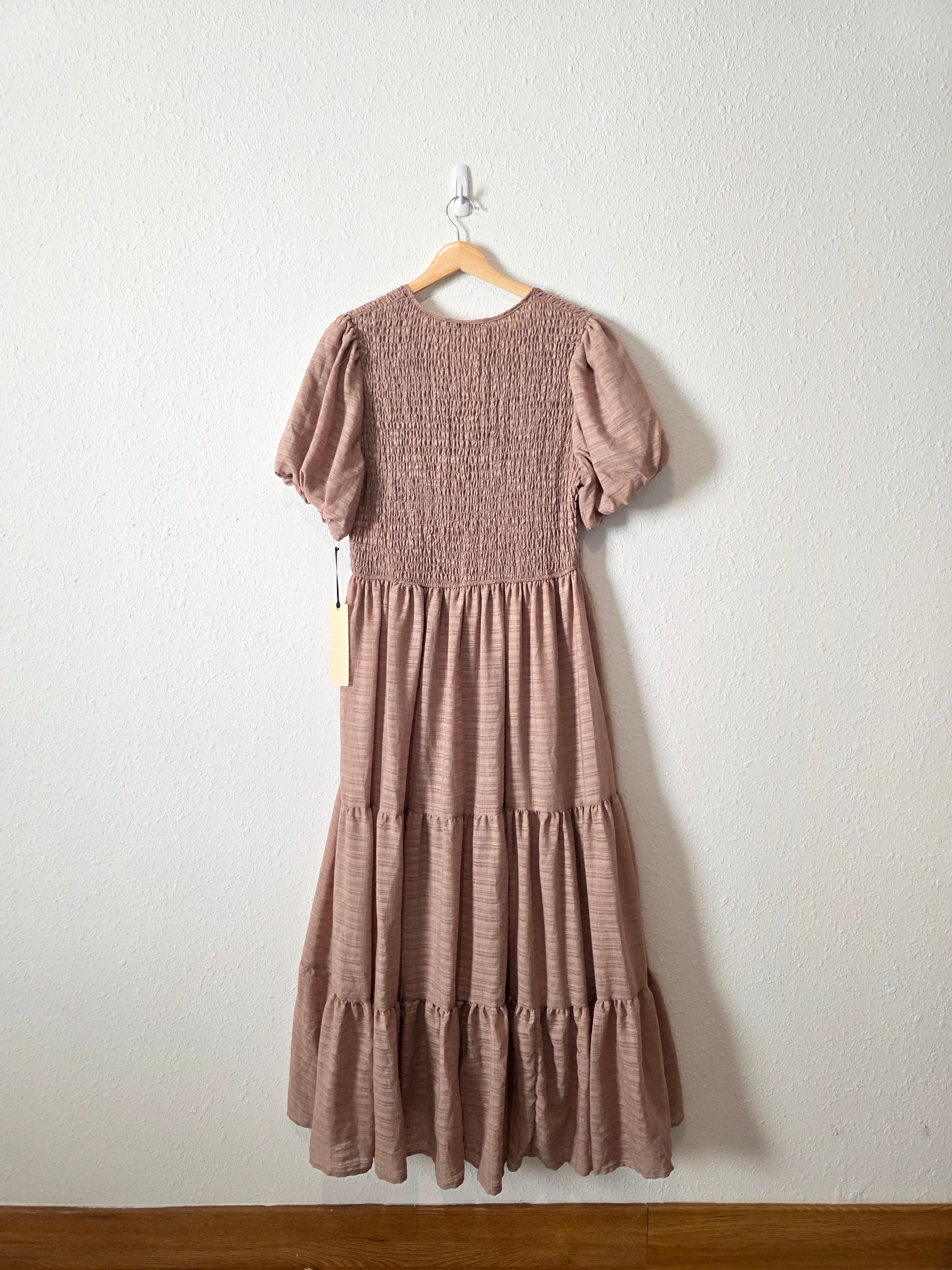 NEW Smocked Puff Sleeve Maxi Dress (1X)