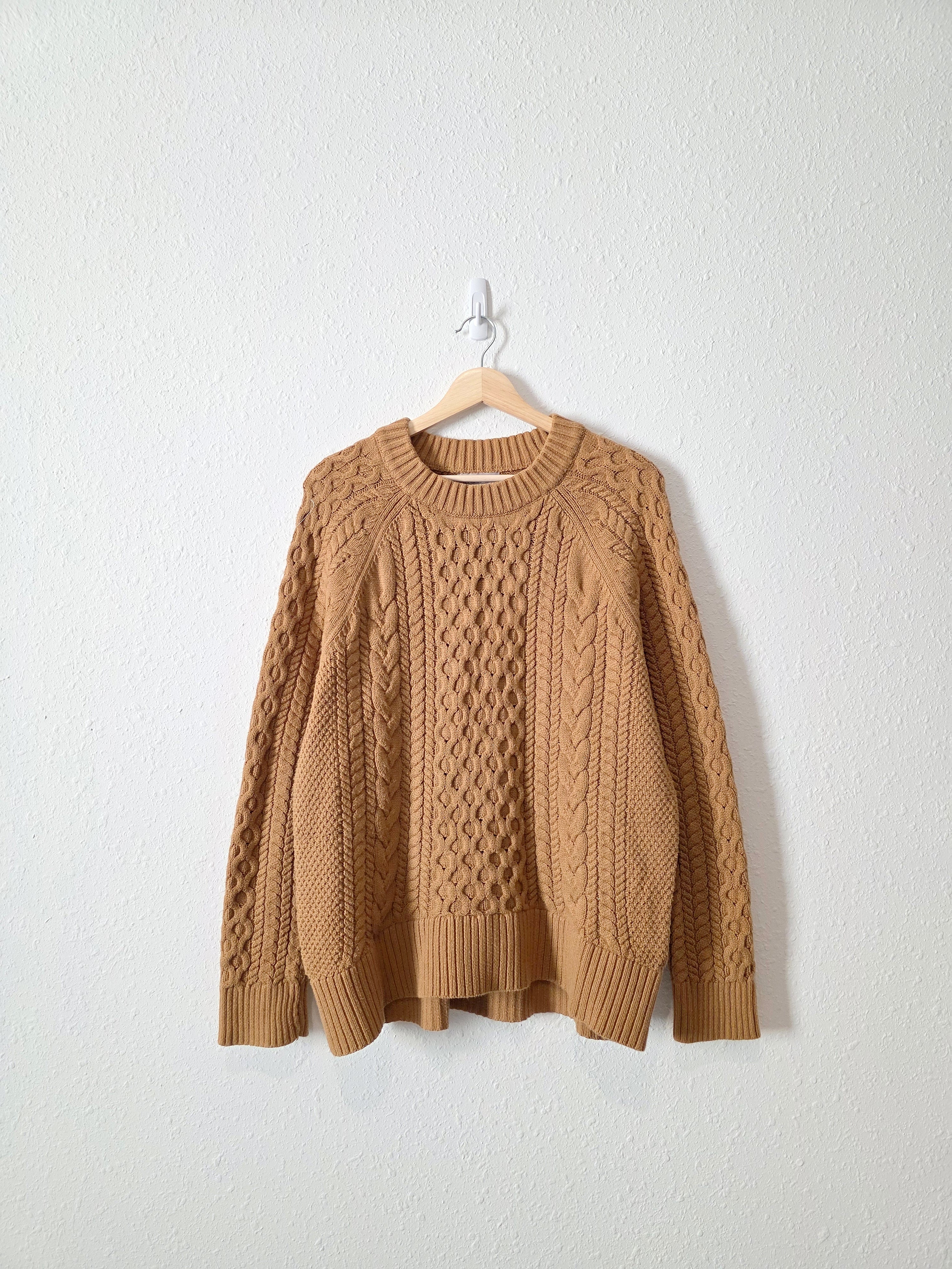 J.Crew Brown Cable Knit Sweater (L)