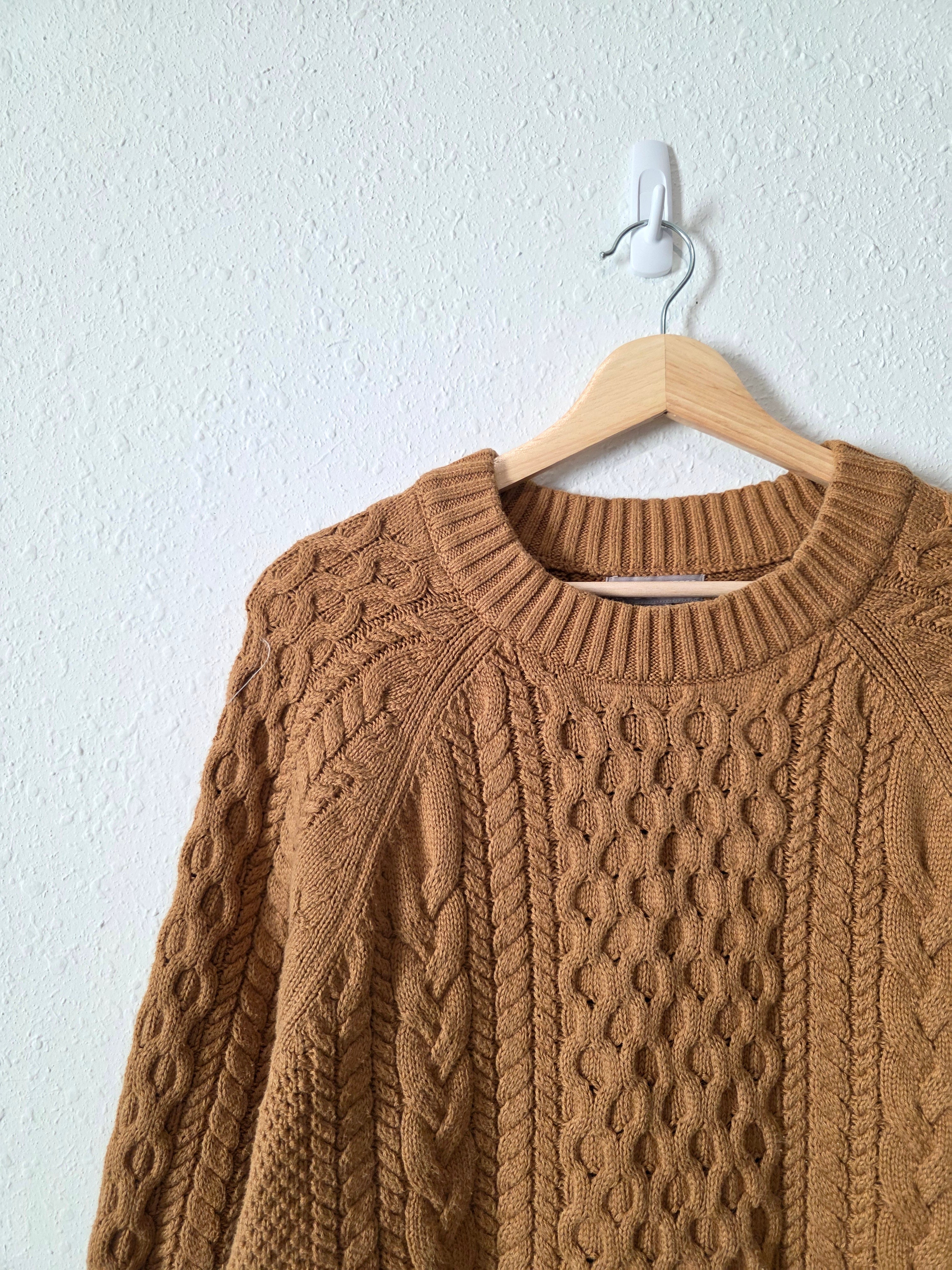 J.Crew Brown Cable Knit Sweater (L)