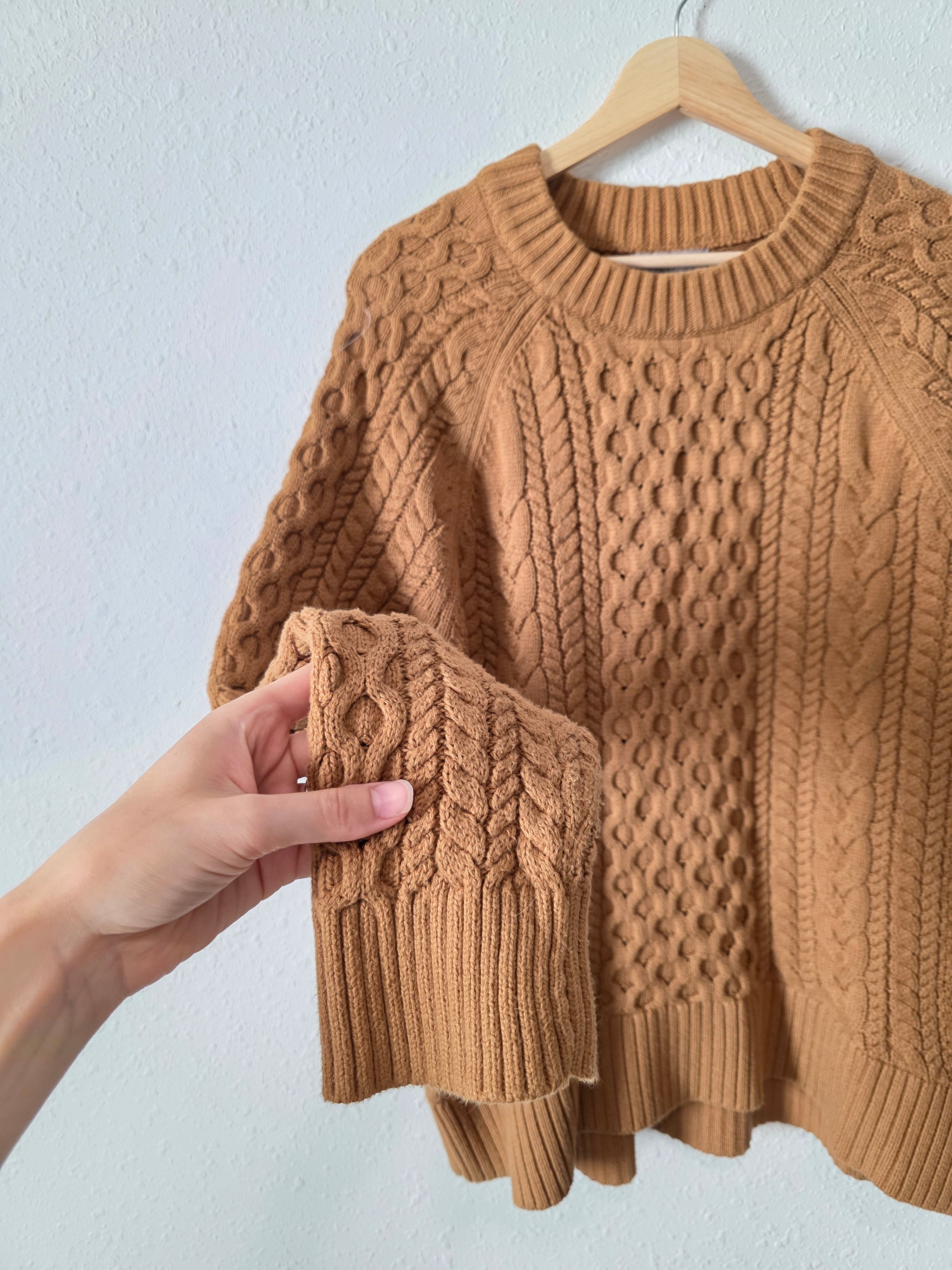J.Crew Brown Cable Knit Sweater (L)