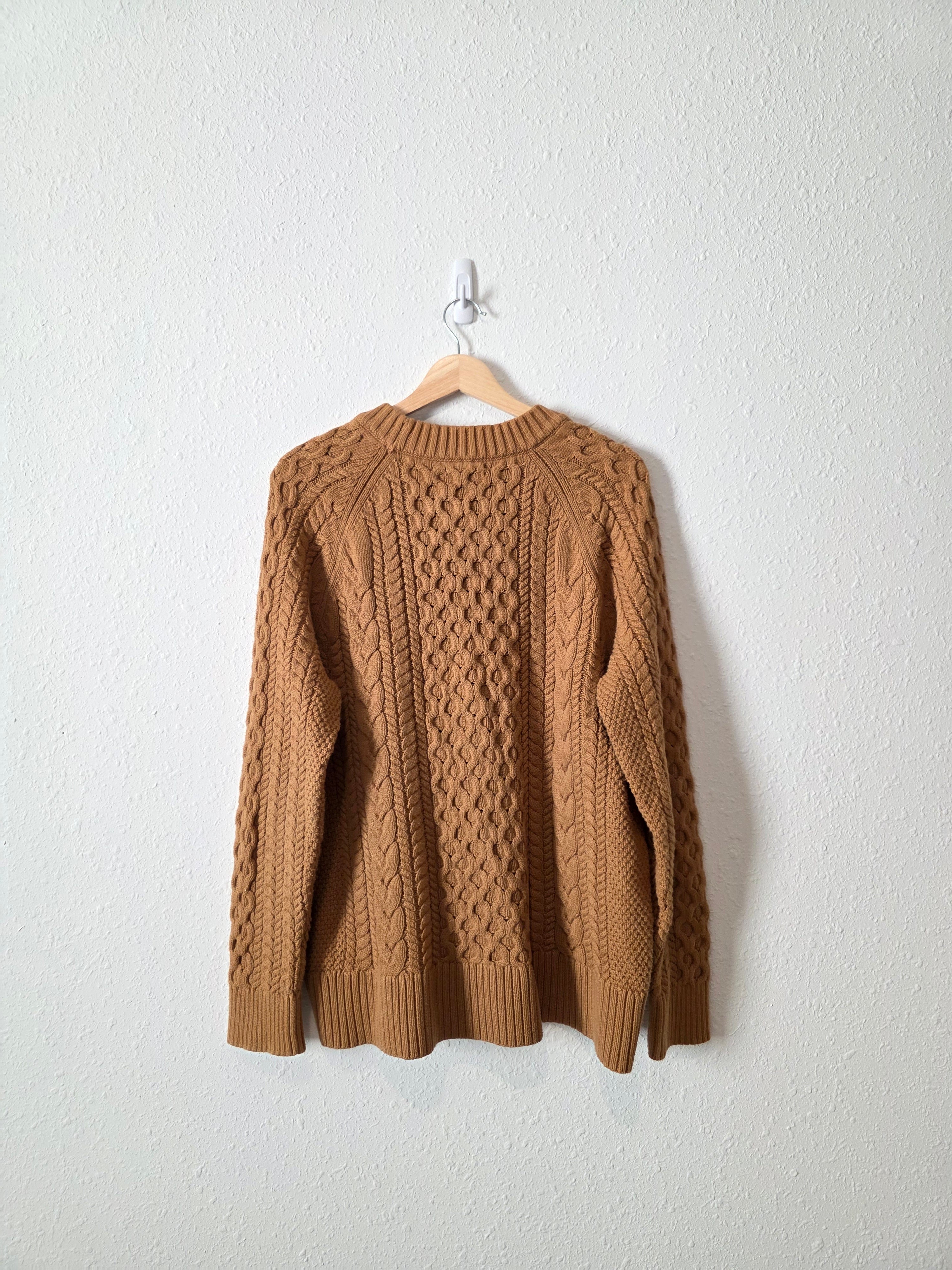 J.Crew Brown Cable Knit Sweater (L)