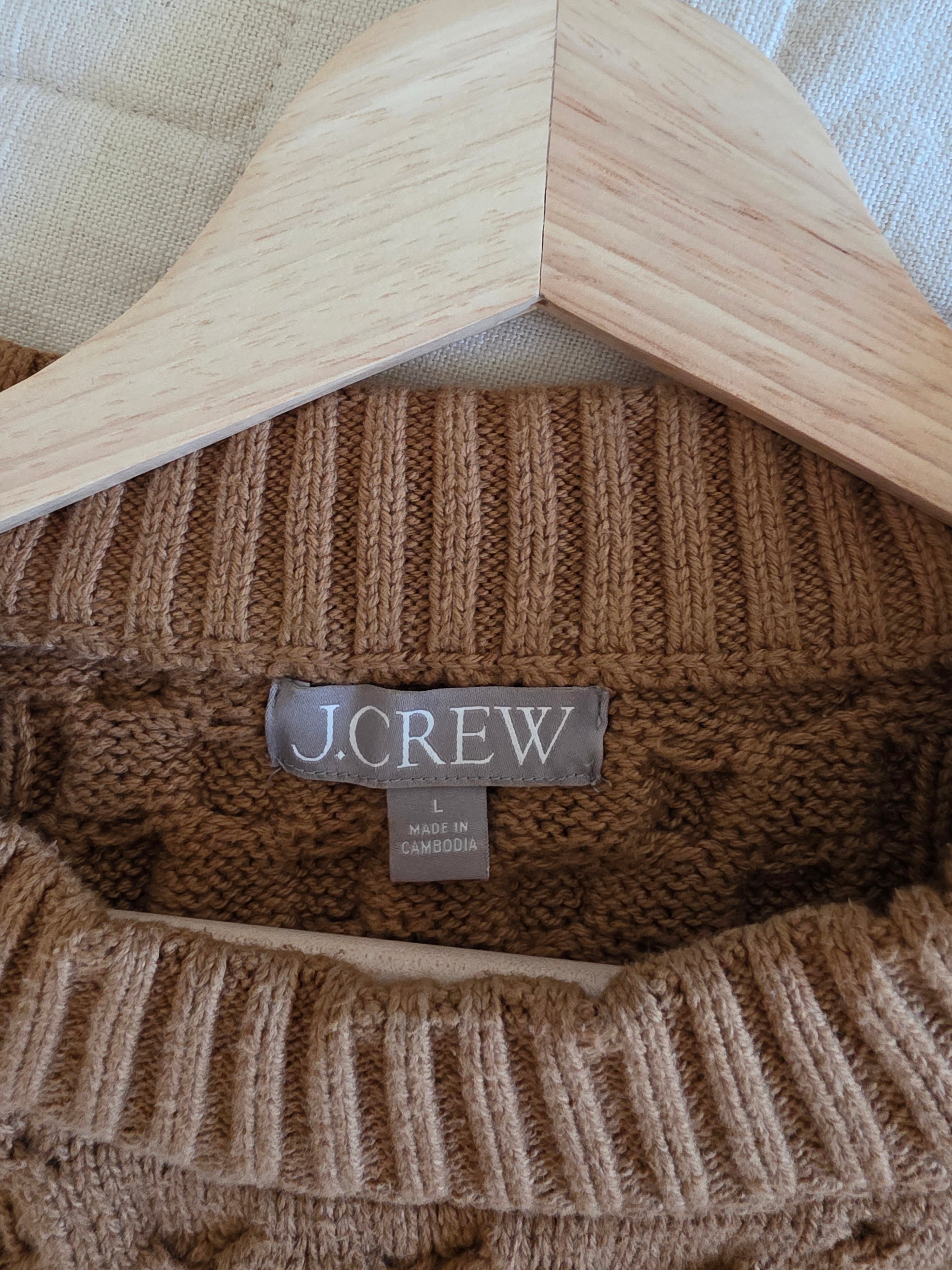 J.Crew Brown Cable Knit Sweater (L)