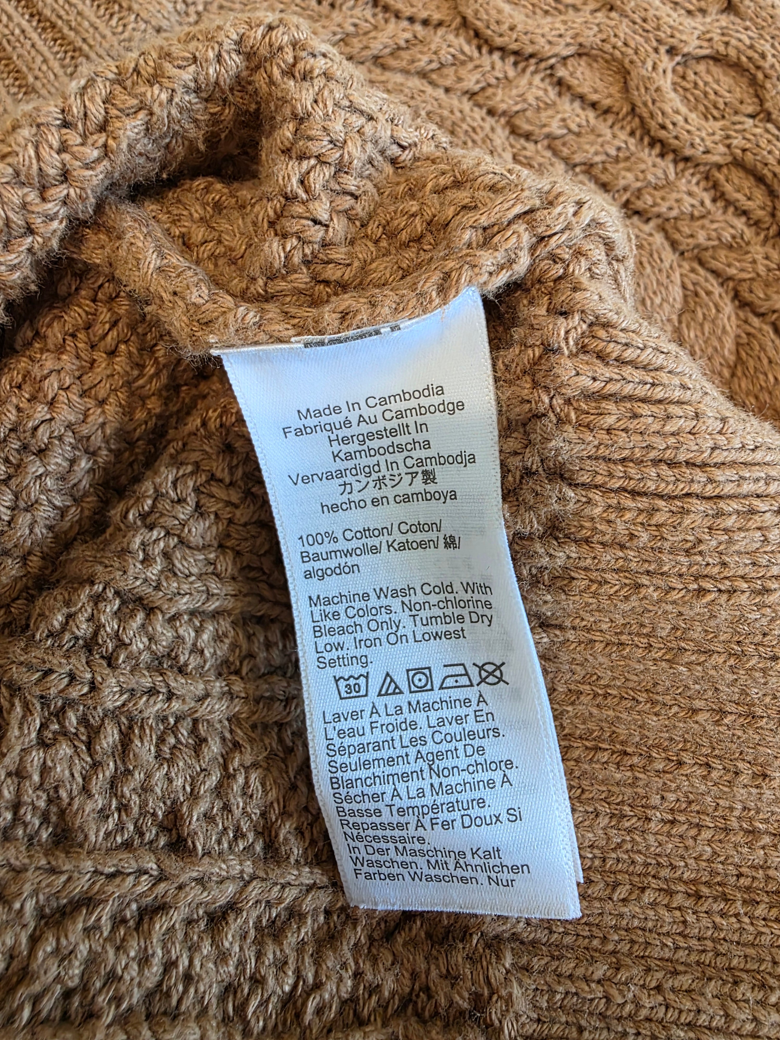 J.Crew Brown Cable Knit Sweater (L)