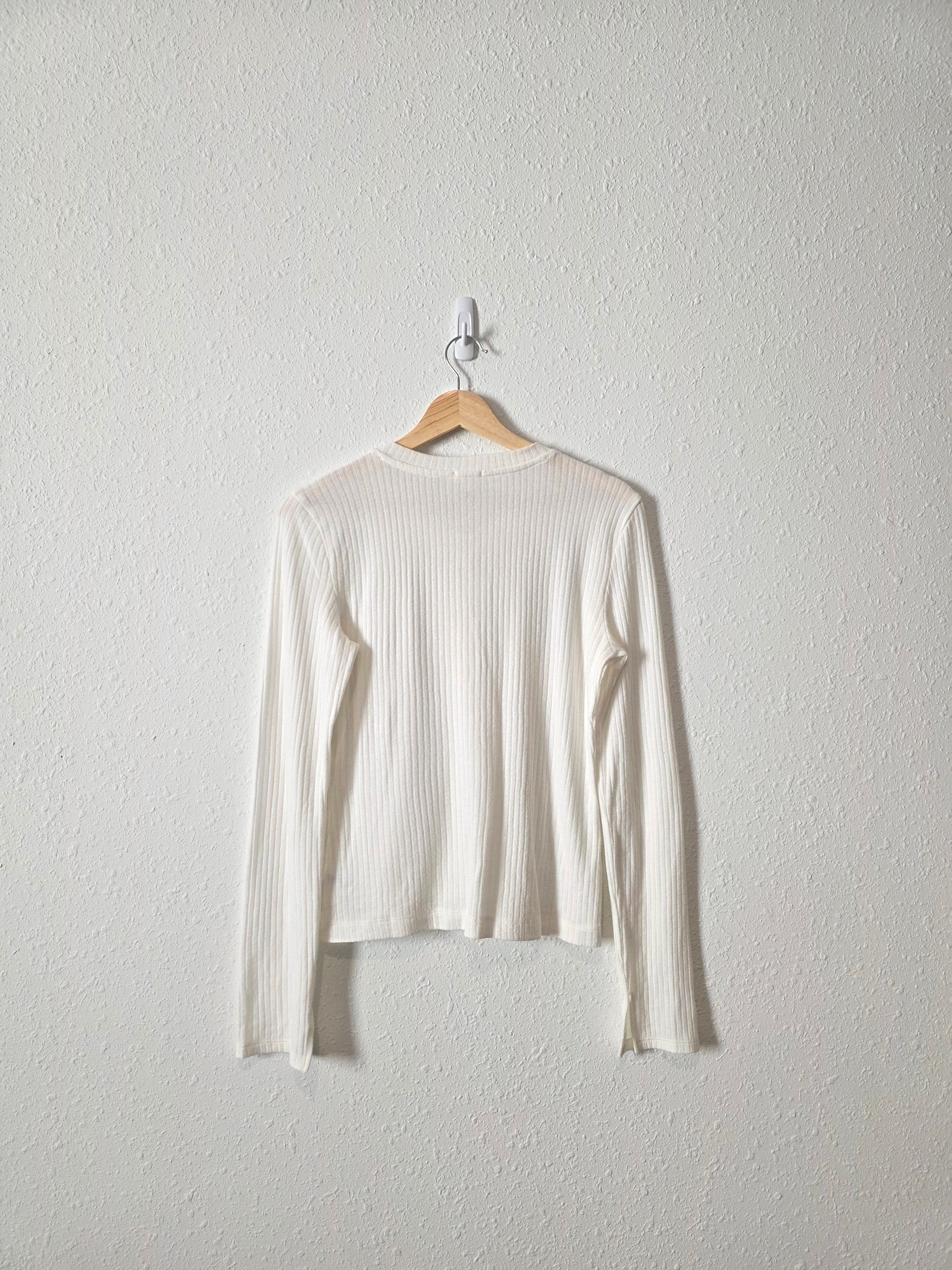 Aerie White Ribbed Tee (M)