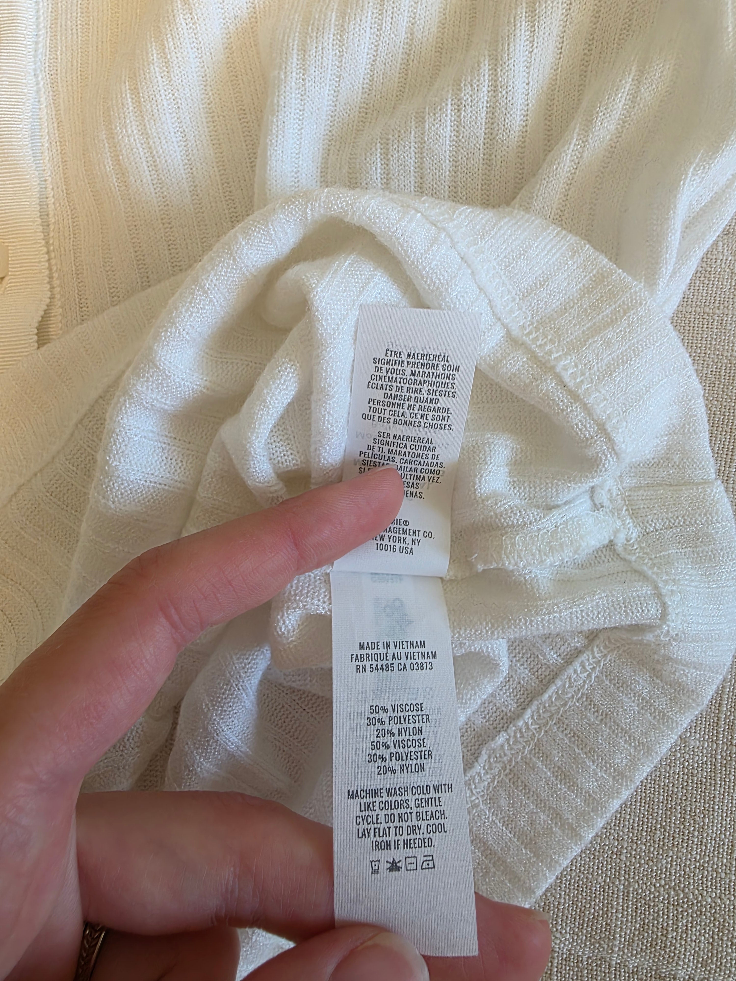 Aerie White Ribbed Tee (M)