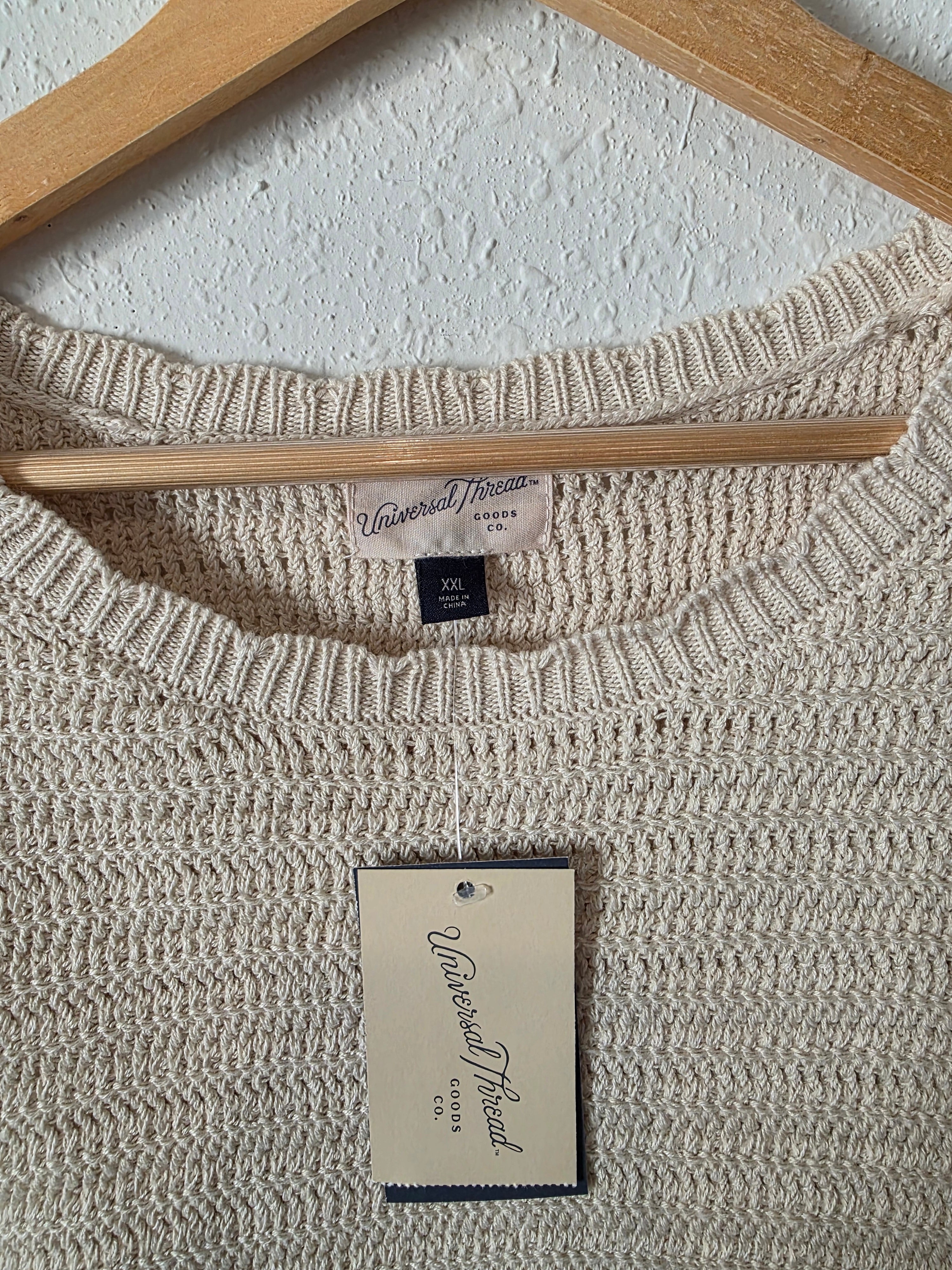 NEW Textured Knit Sweater Tee (XXL)