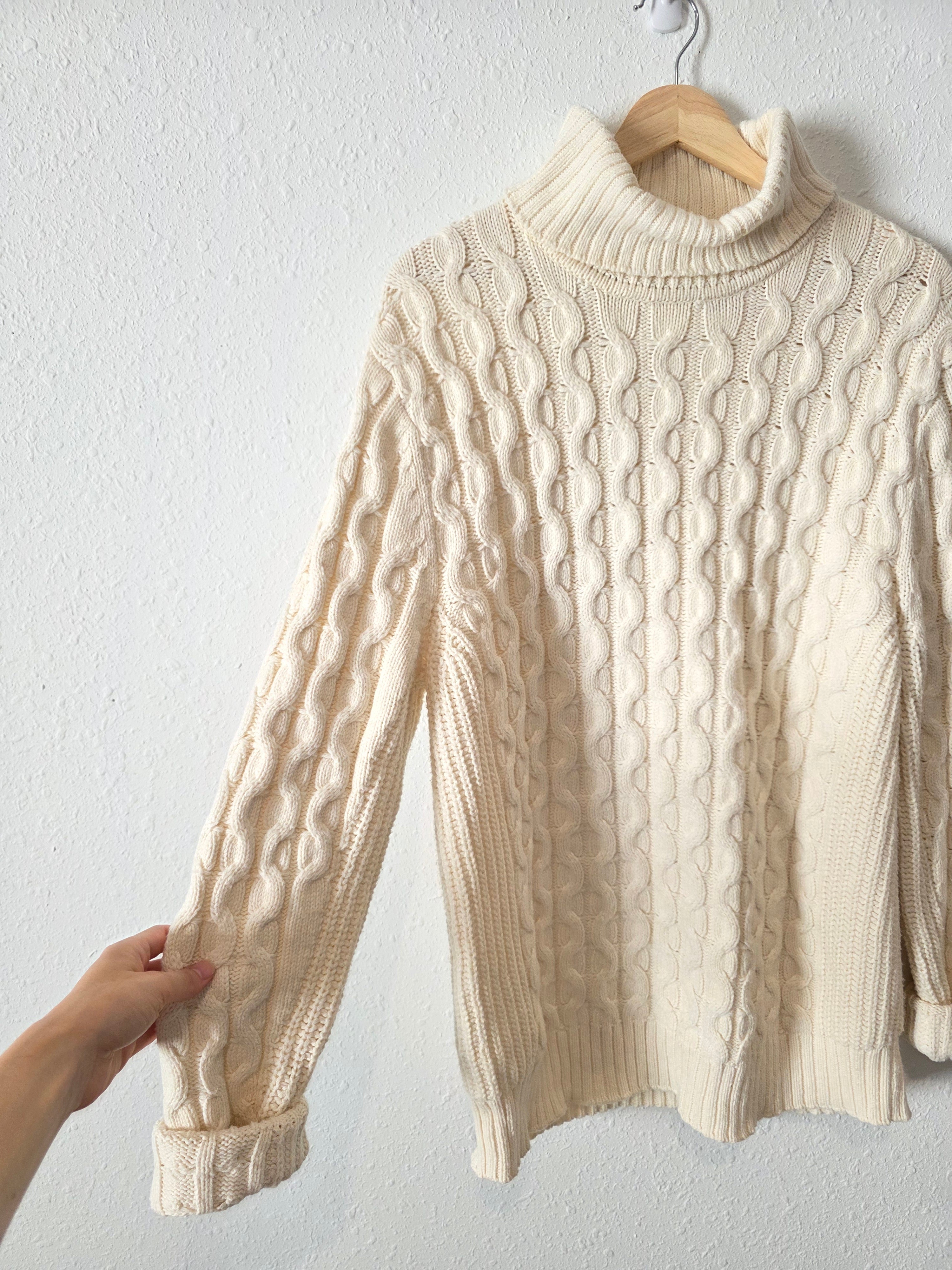 Cable Knit Turtleneck Sweater (L)