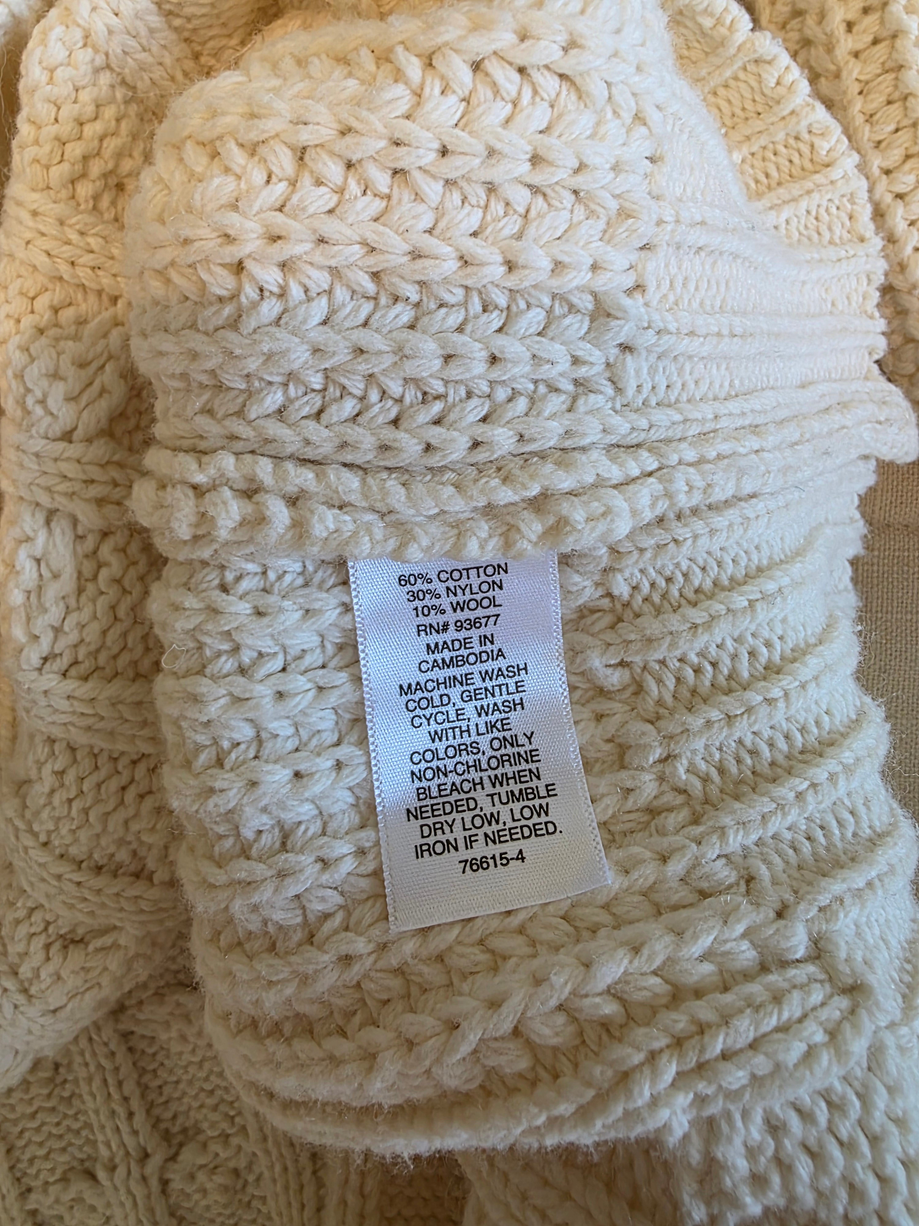Cable Knit Turtleneck Sweater (L)