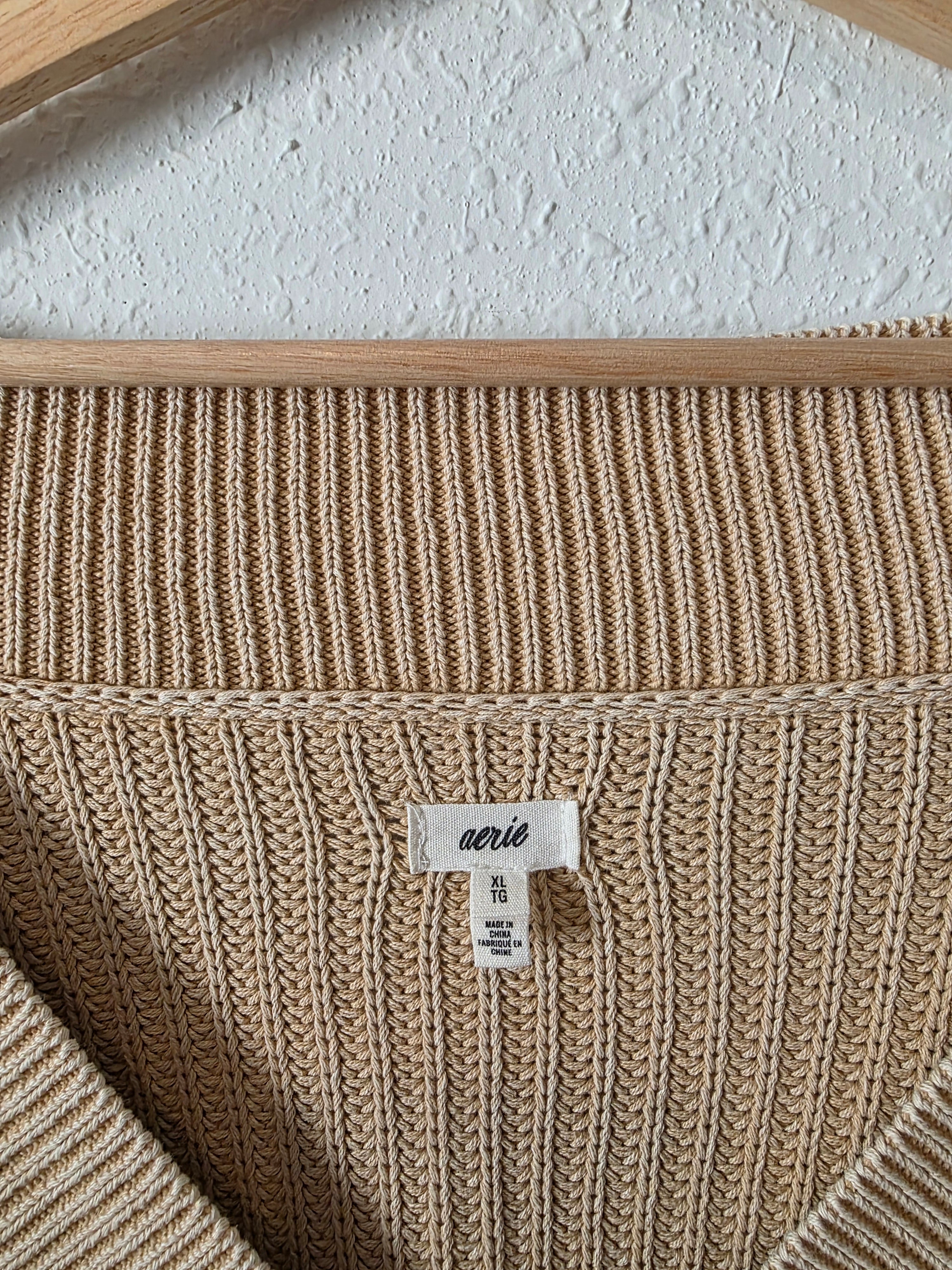 Aerie V Neck Cotton Sweater (XL)